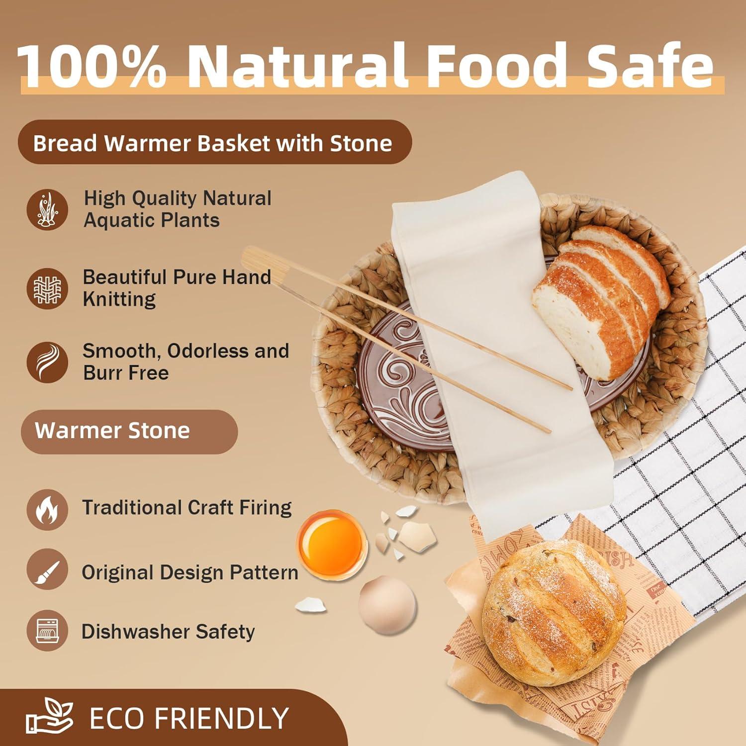 Canasta Calentadora de Pan Hliay con Piedra Natural 1.48 kg