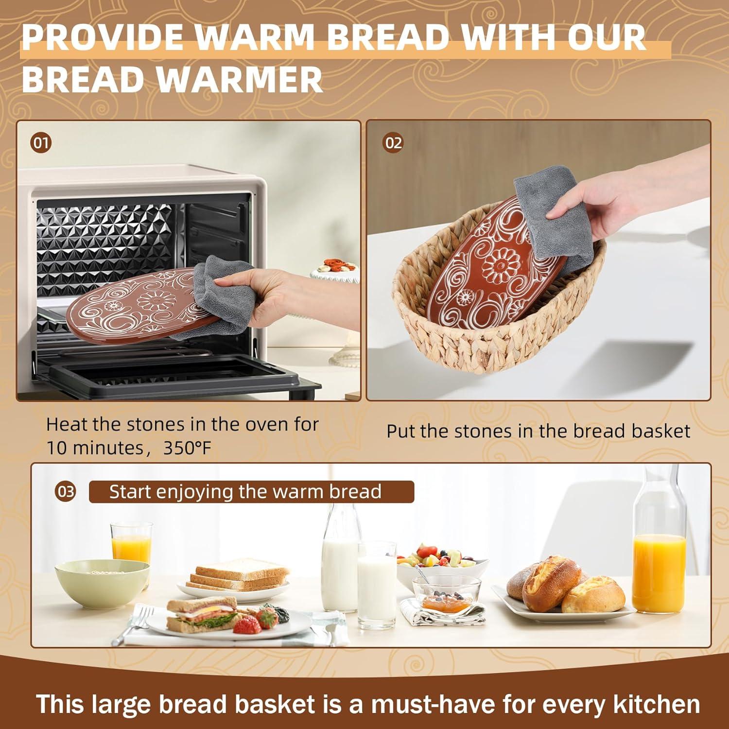 Canasta Calentadora de Pan Hliay con Piedra Natural 1.48 kg