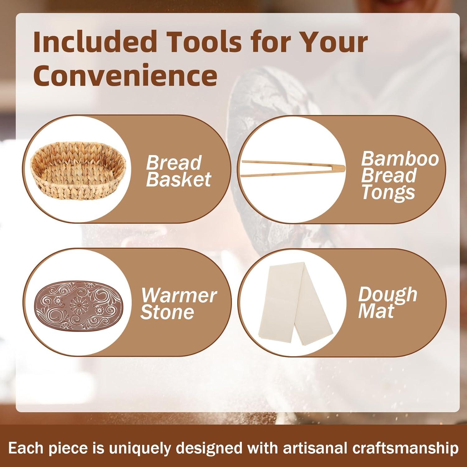 Canasta Calentadora de Pan Hliay con Piedra Natural 1.48 kg