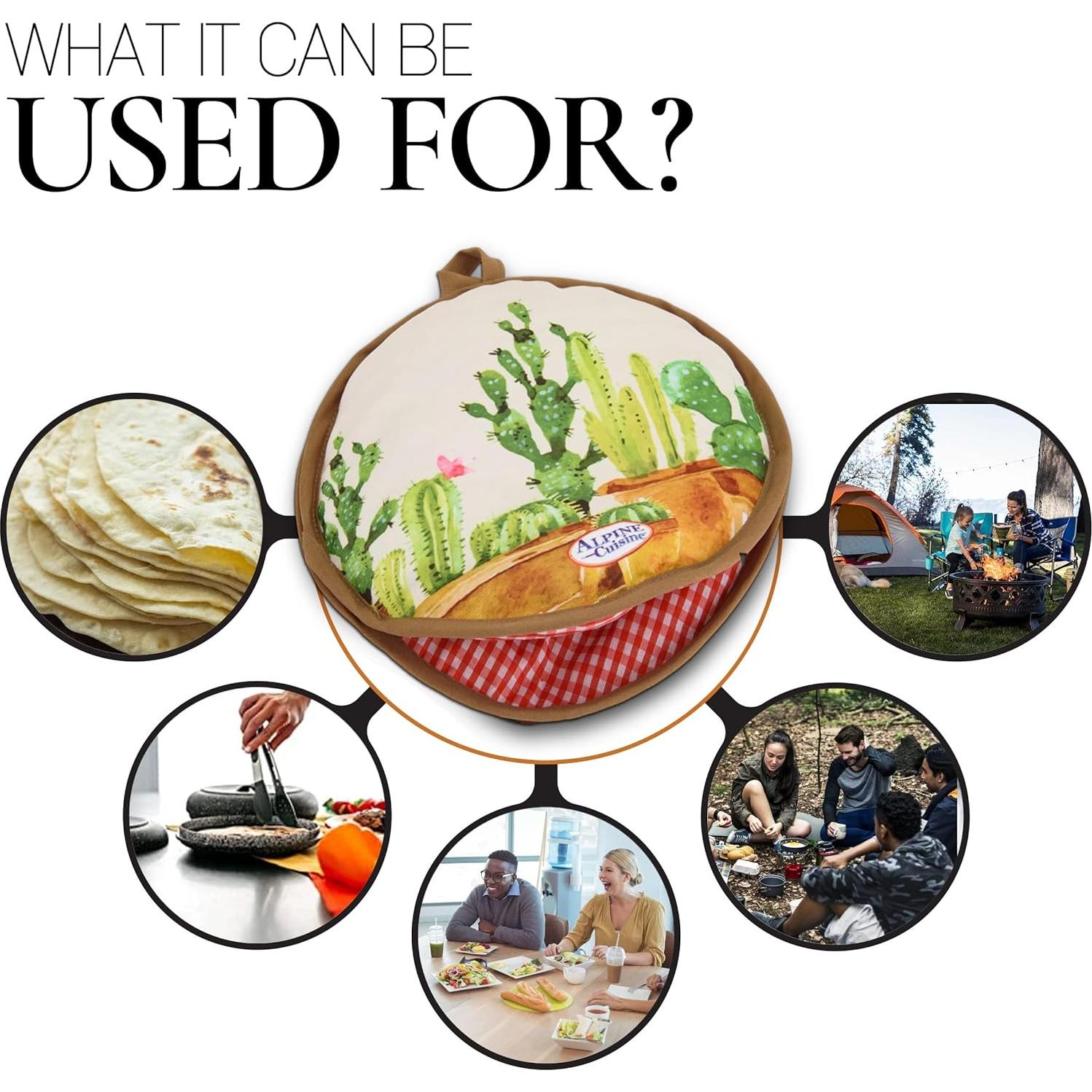 Calentador de Tortillas Alpine Cuisine 25 cm Aislado 2 Piezas