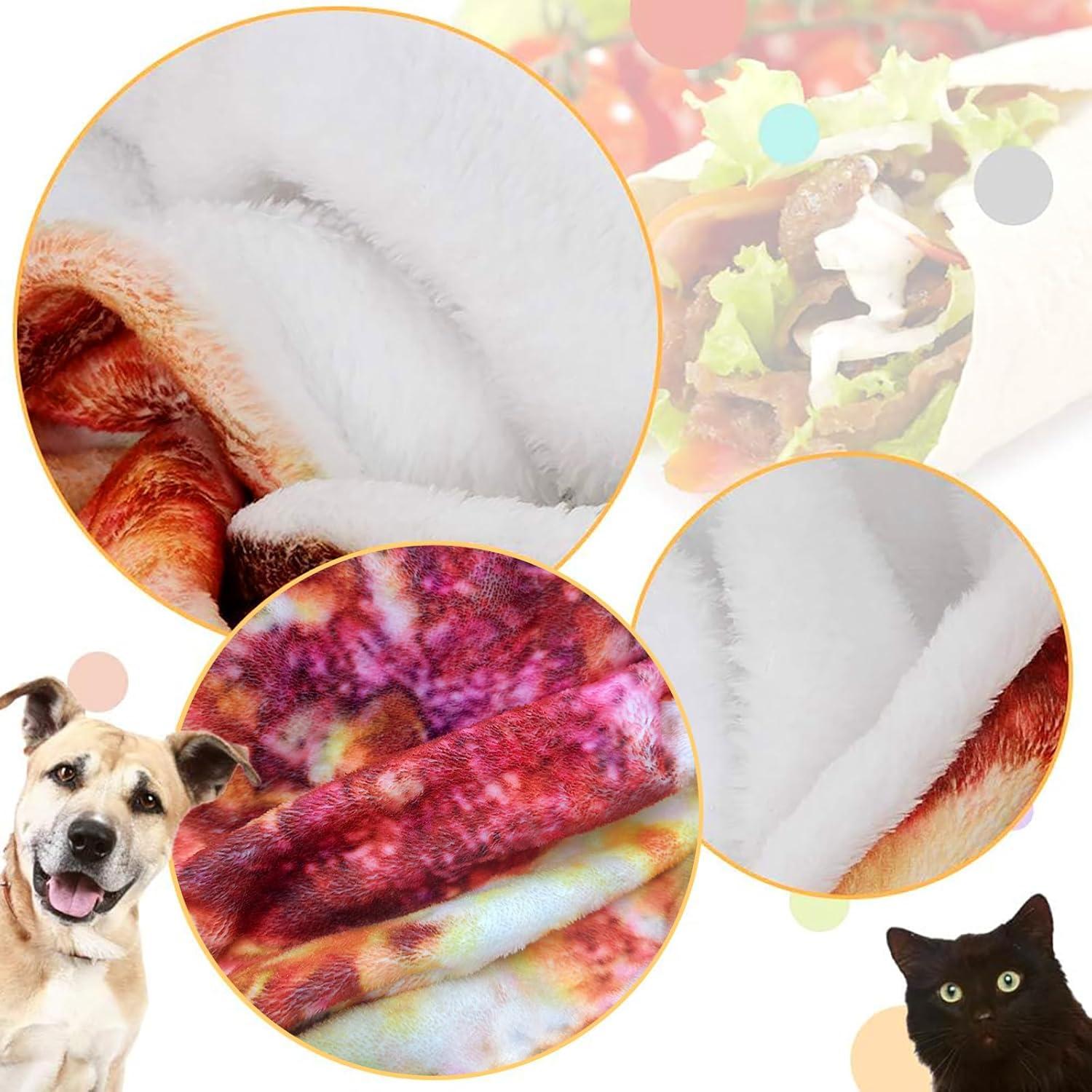 Manta de Franela Redonda Outivity 124 cm Diseño Pizza