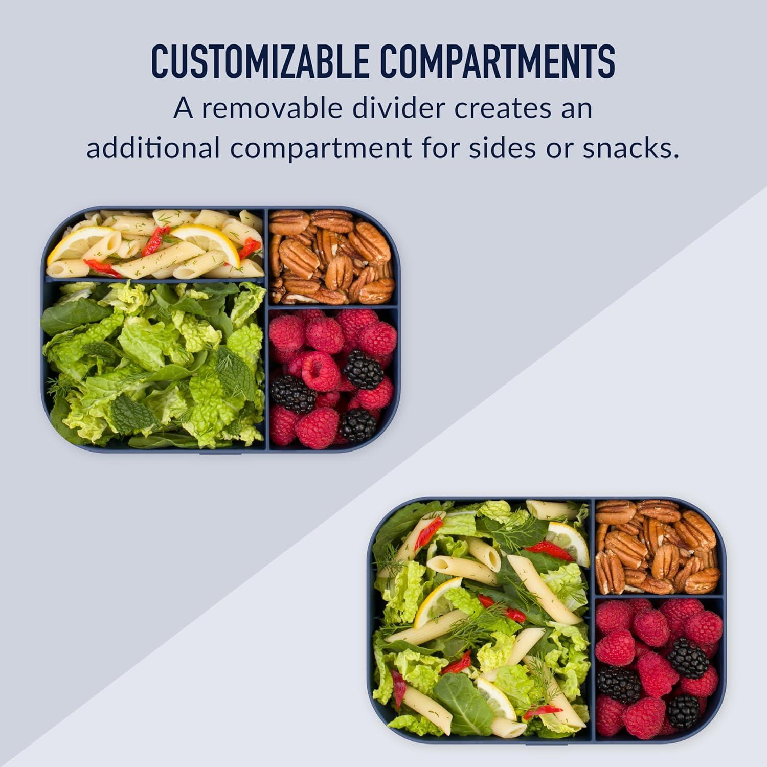 Bandeja Moderna Bentgo Marino con Tapa Mate - 4 Compartimentos