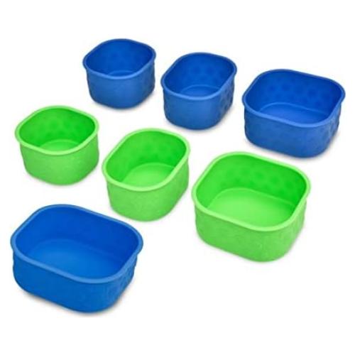Juego de Tazas Bento LunchBots - 7 Piezas Silicona Azul
