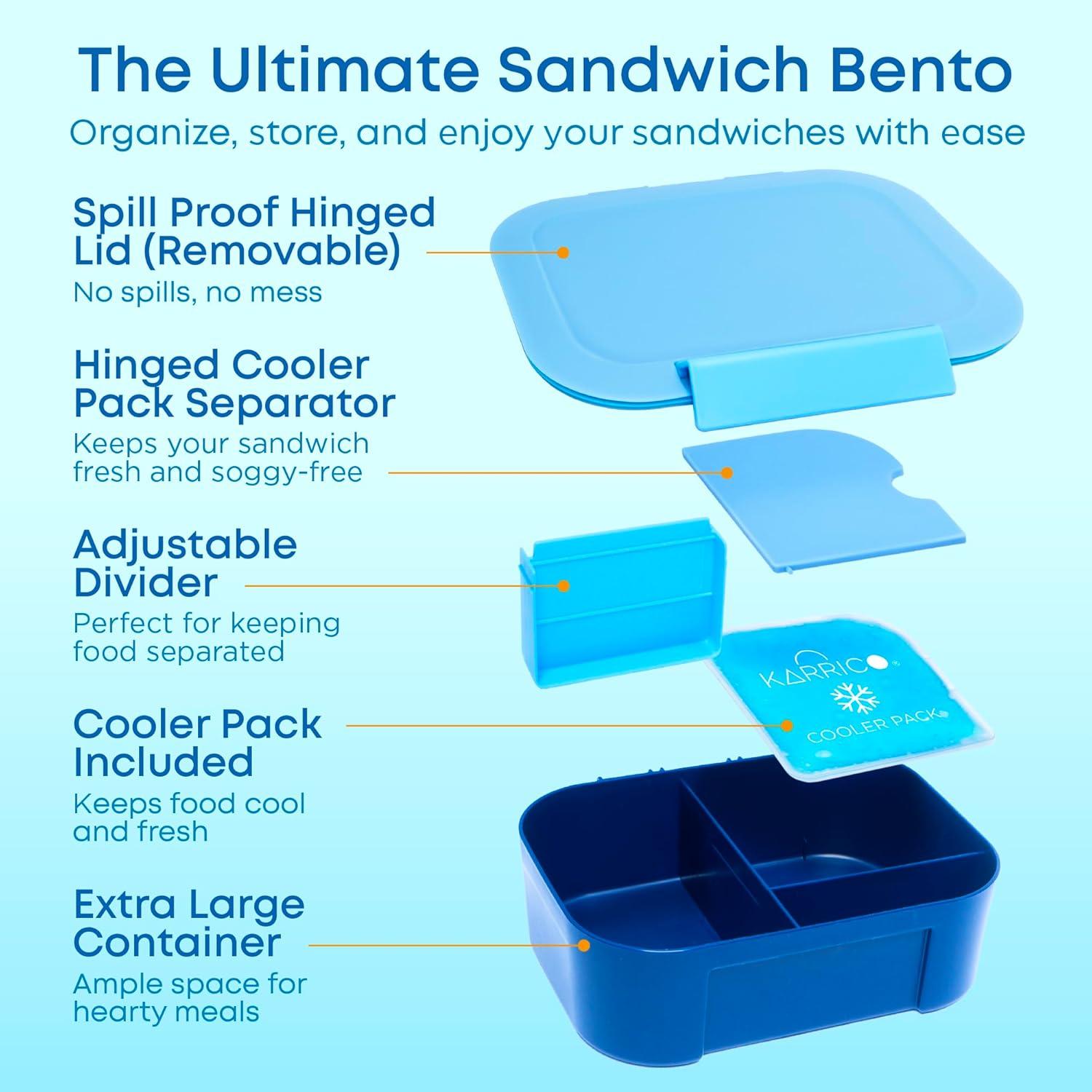Caja de Almuerzo KARRICO 3 Compartimentos a Prueba de Fugas