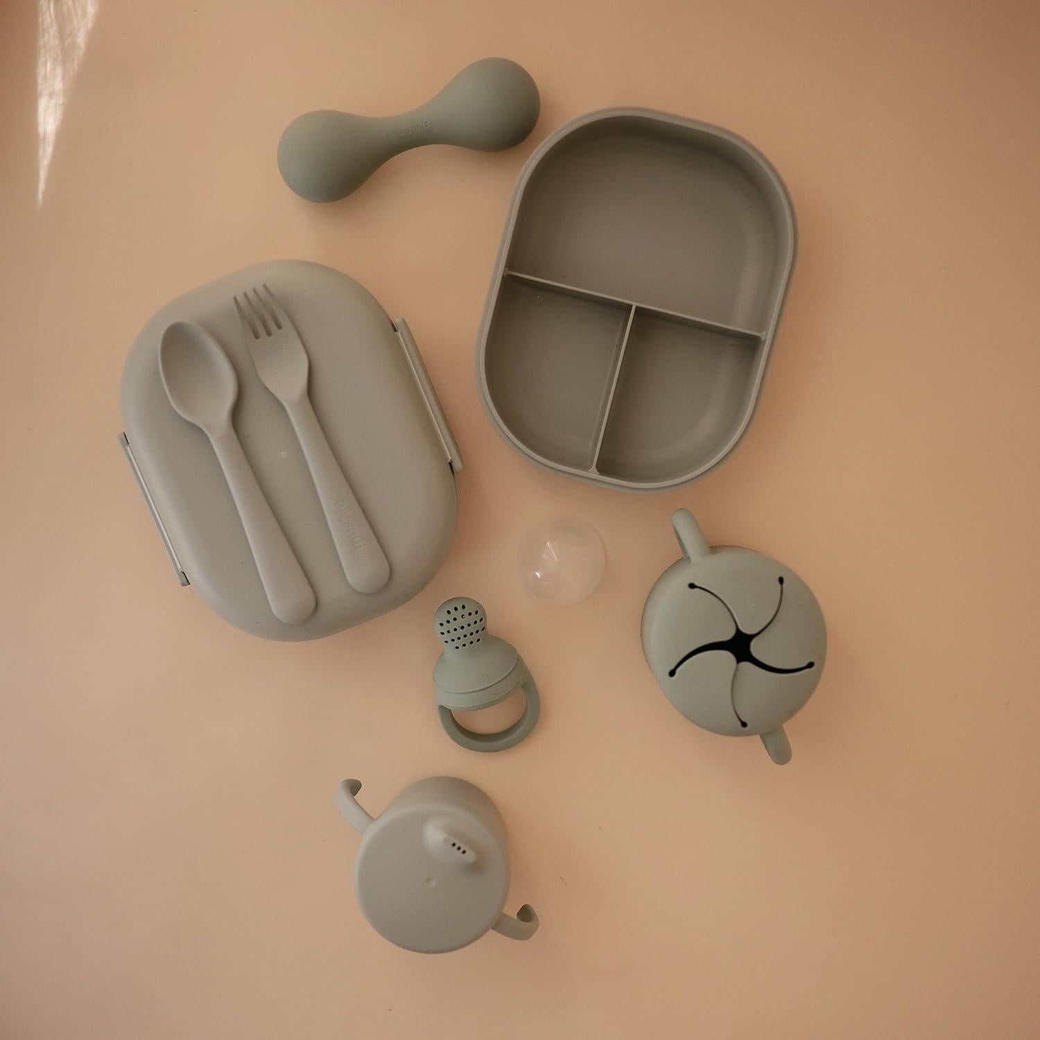 Lonchera Bento Mushie Sage 3 Compartimentos 500ml BPA Free