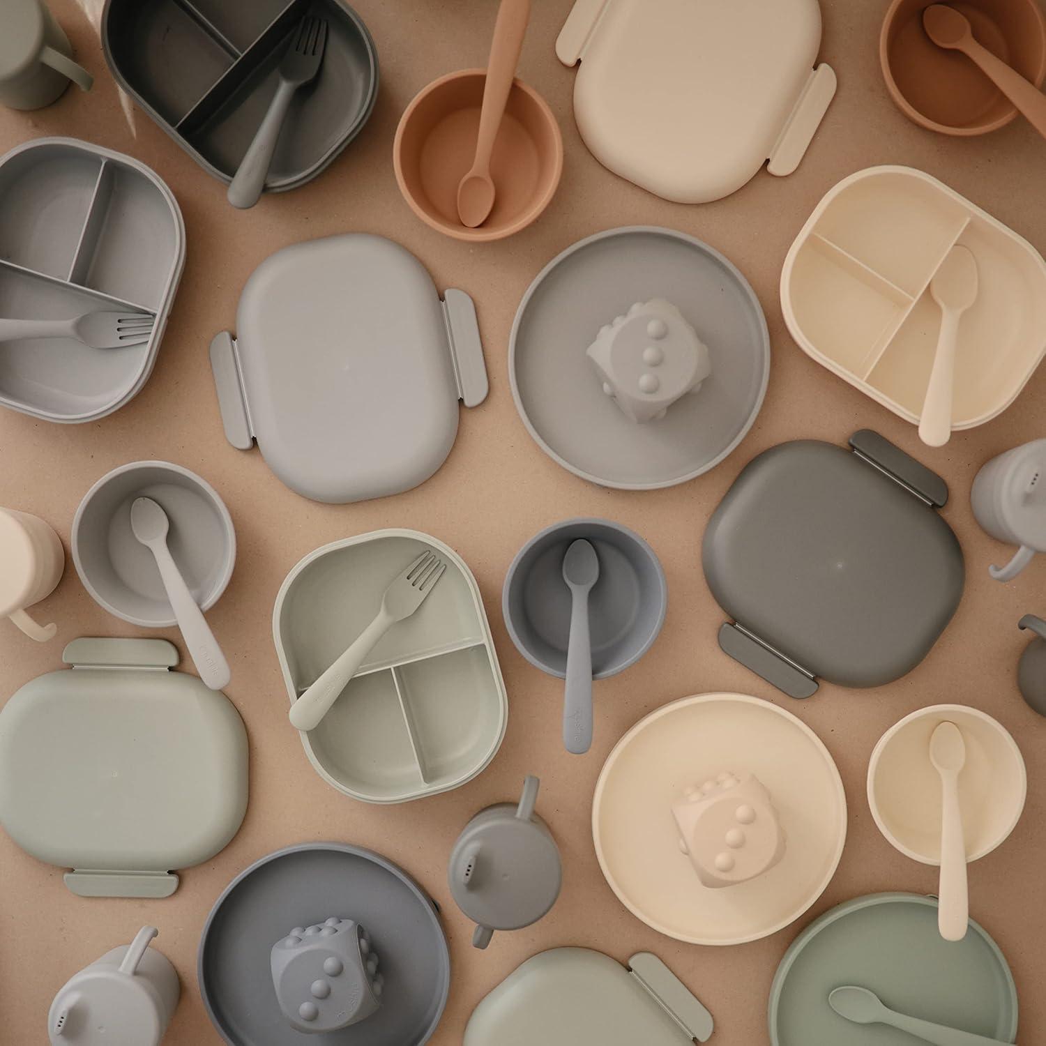 Lonchera Bento Mushie Sage 3 Compartimentos 500ml BPA Free