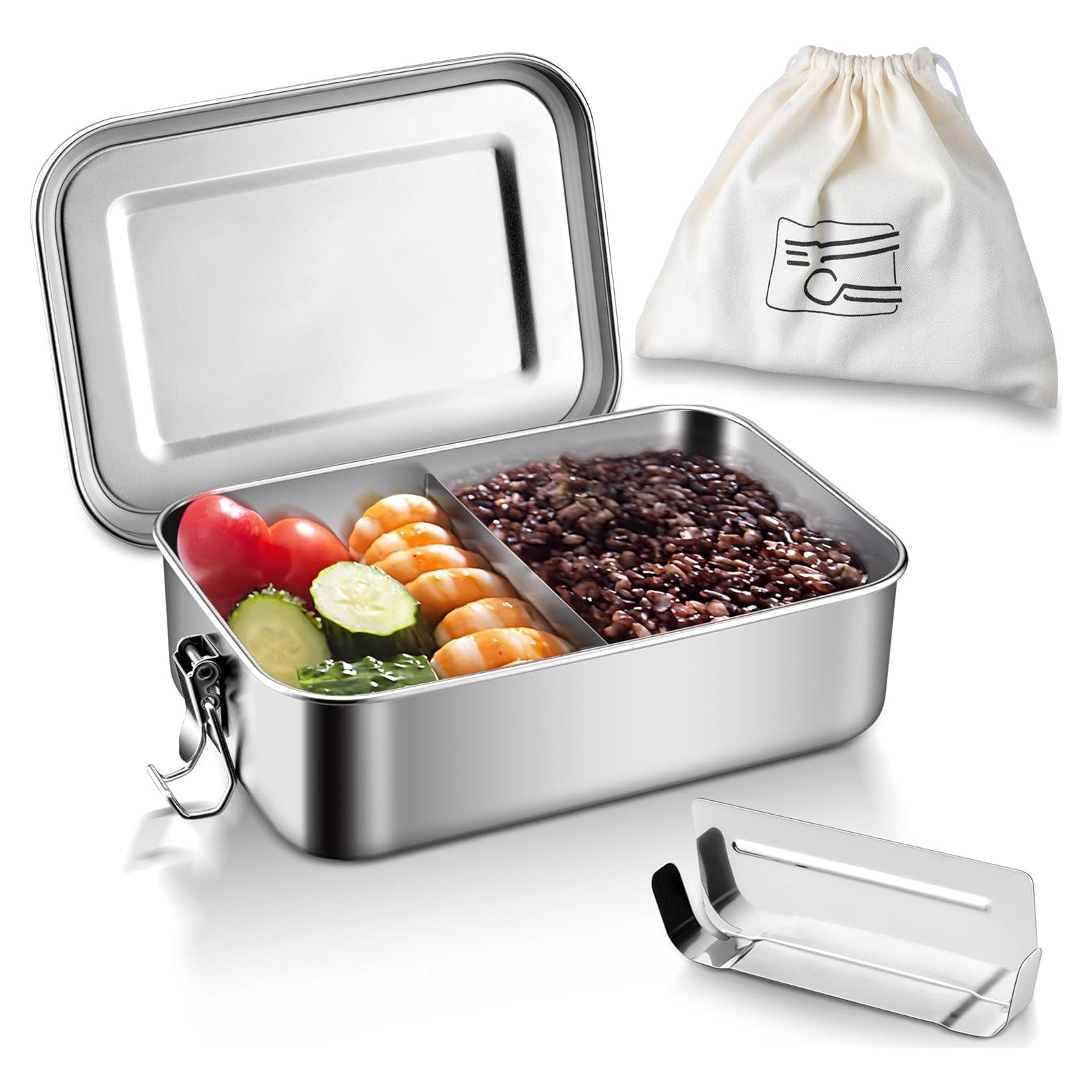 Caja Bento Acero Inoxidable HaWare 850ml con Divisores y Bolsa