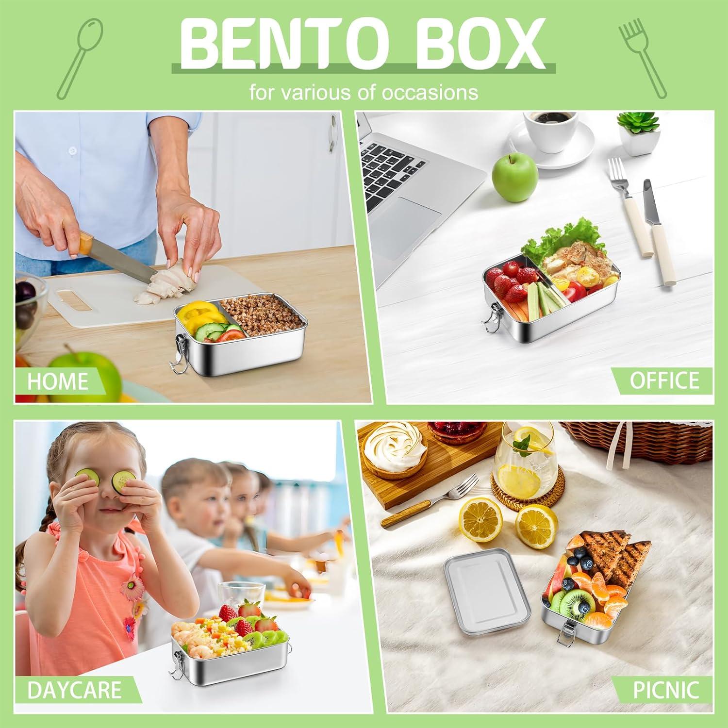 Caja Bento de Acero Inoxidable TeamFar 850ml con Divisores