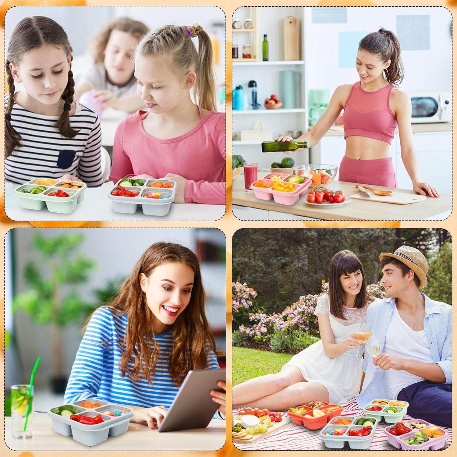 Paquete de 6 Contenedores de Almuerzo BE OVER QUALITY 4 Compartimentos