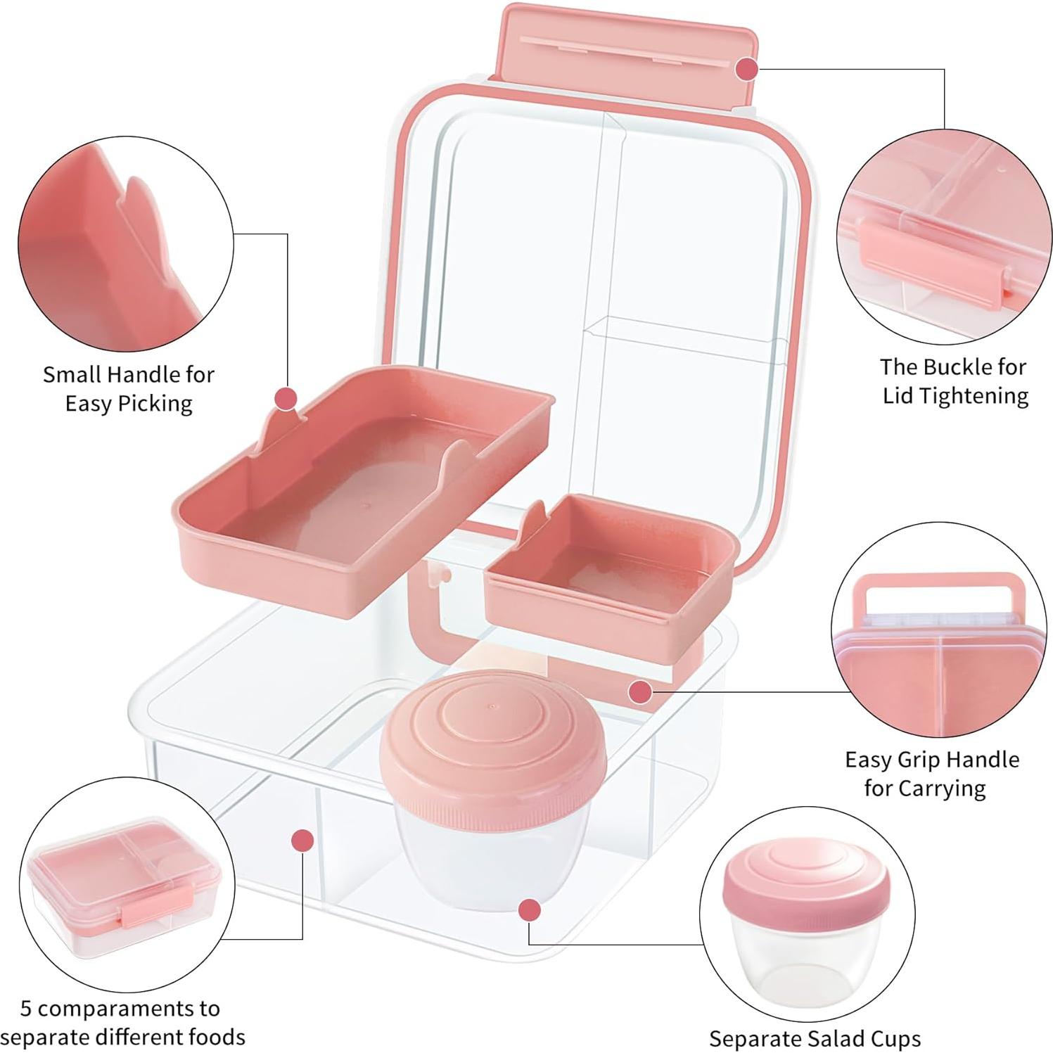 Contenedor de Almuerzo Bento Finorder 1.27 L Rosa Claro