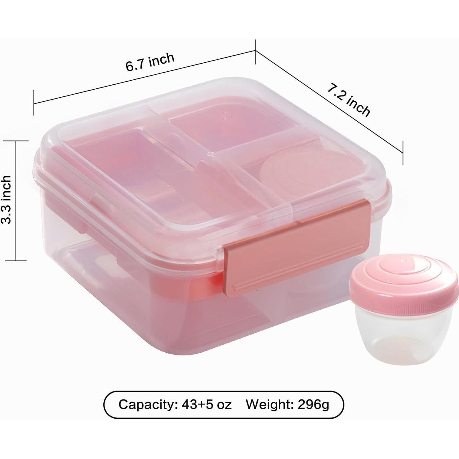 Contenedor de Almuerzo Bento Finorder 1.27 L Rosa Claro