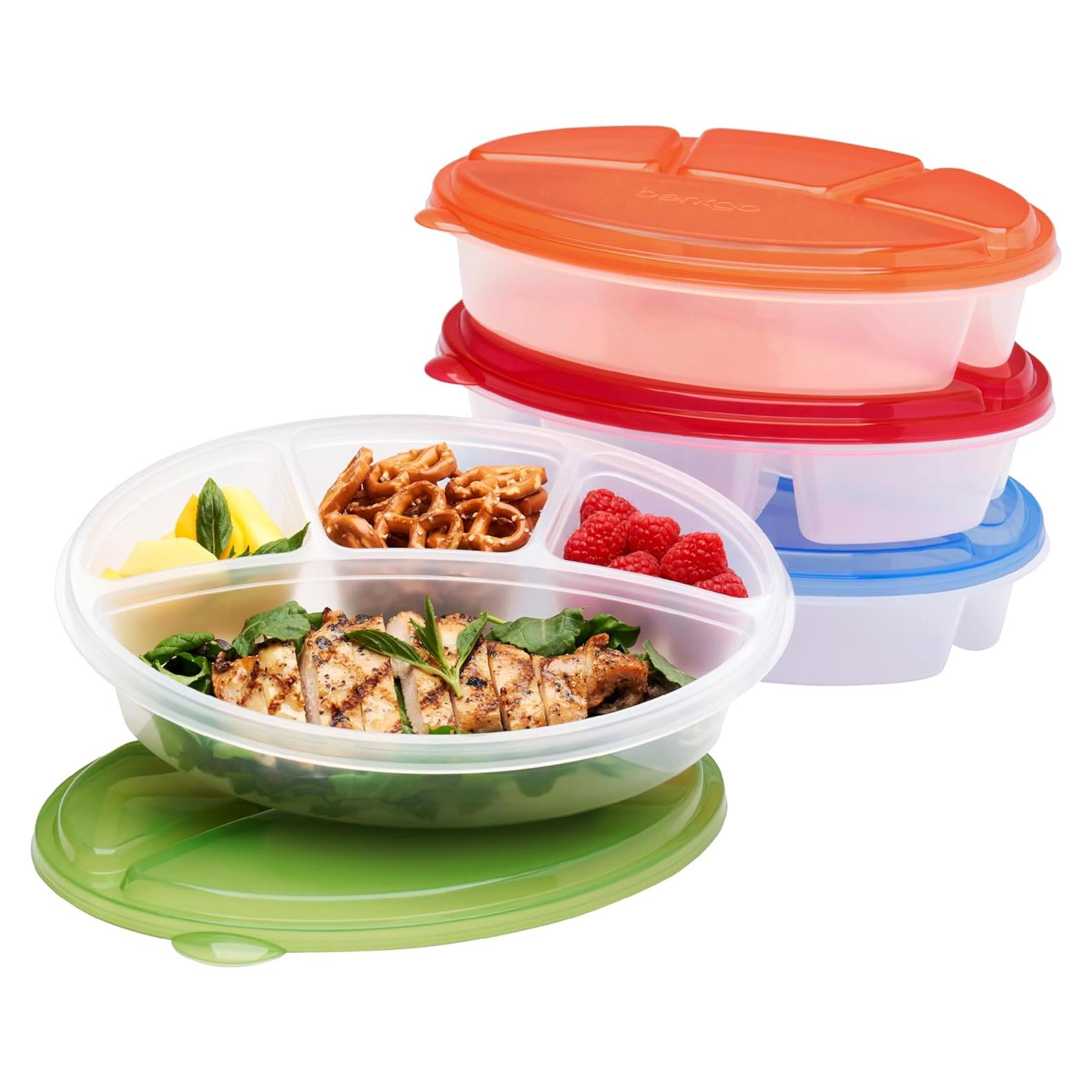 Contenedores Ovalados Bentgo Easyboxes 4 Compartimentos Set 8 Piezas