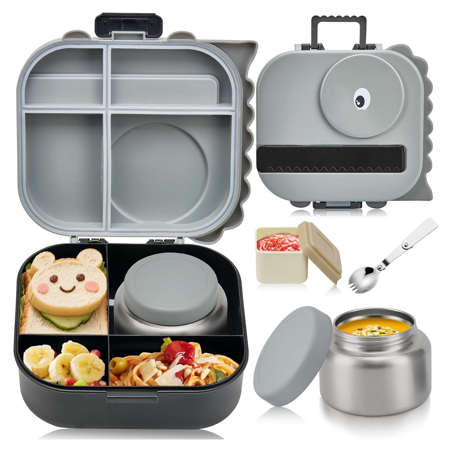 Caja de Almuerzo Bento Pawtong con Termo 400ml y 4 Compartimentos
