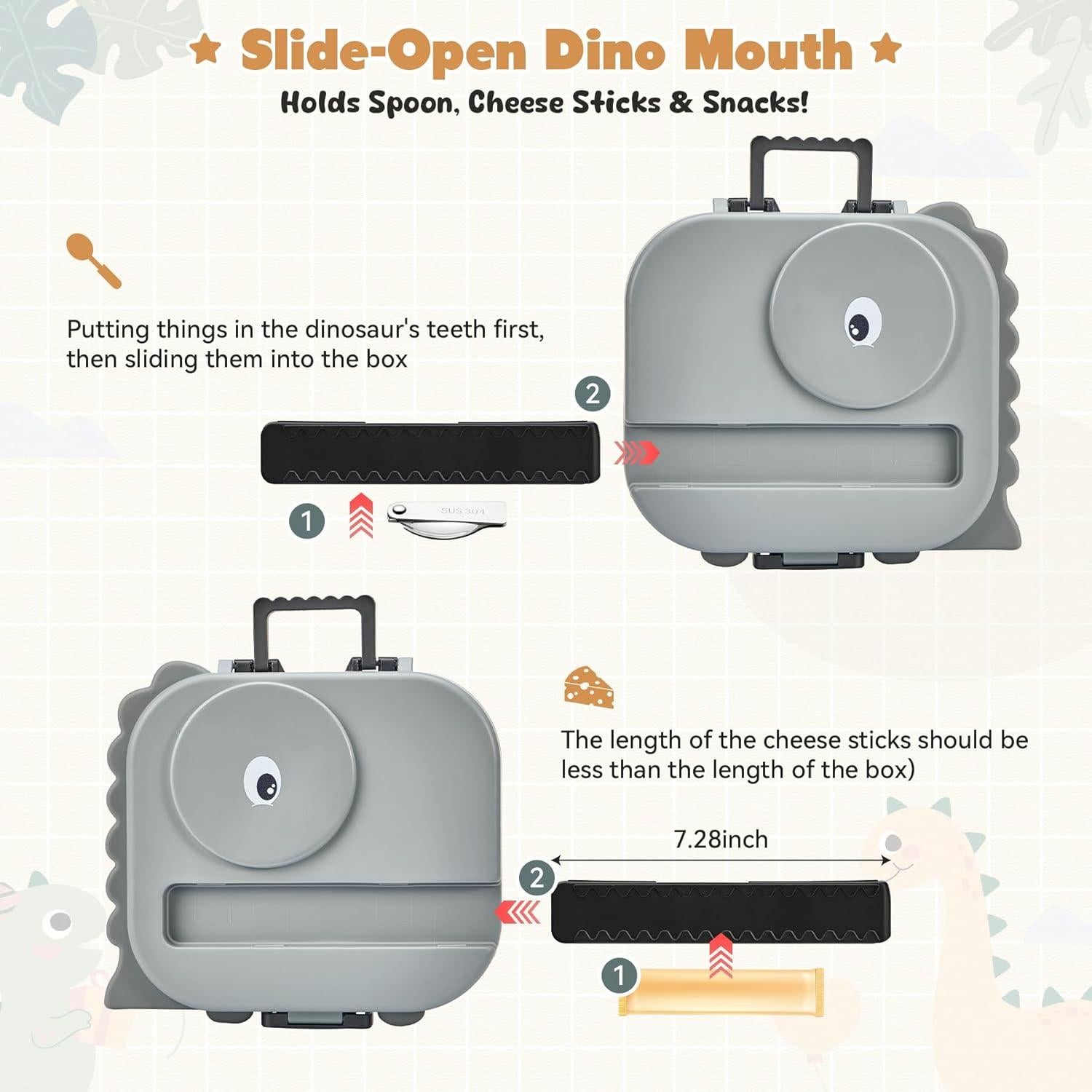 Caja de Almuerzo Bento Pawtong con Termo 400ml y 4 Compartimentos
