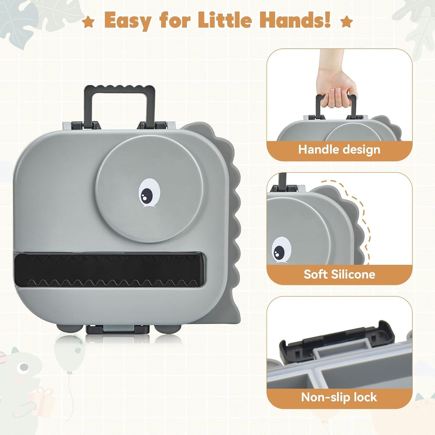 Caja de Almuerzo Bento Pawtong con Termo 400ml y 4 Compartimentos