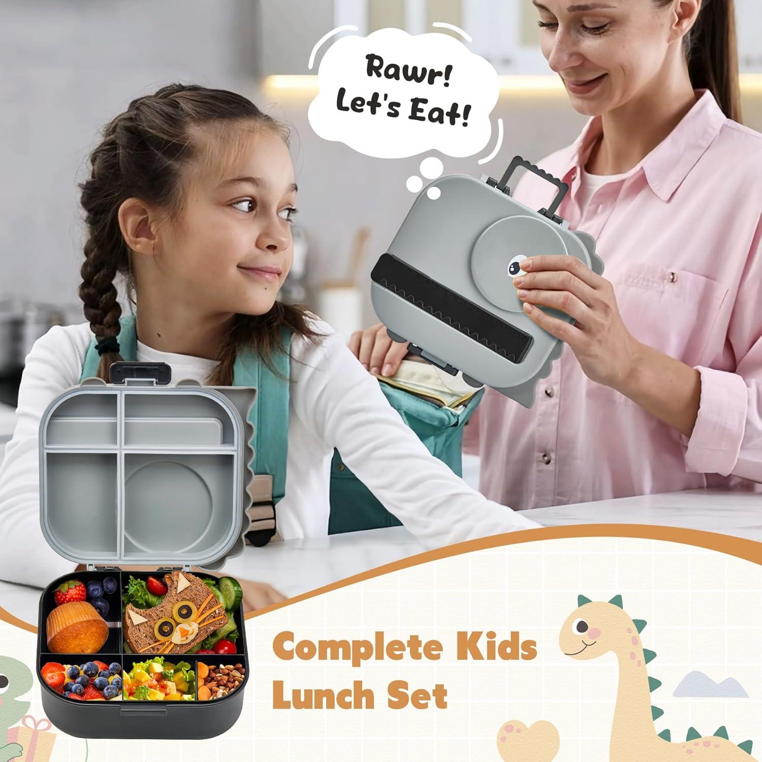 Caja de Almuerzo Bento Pawtong con Termo 400ml y 4 Compartimentos