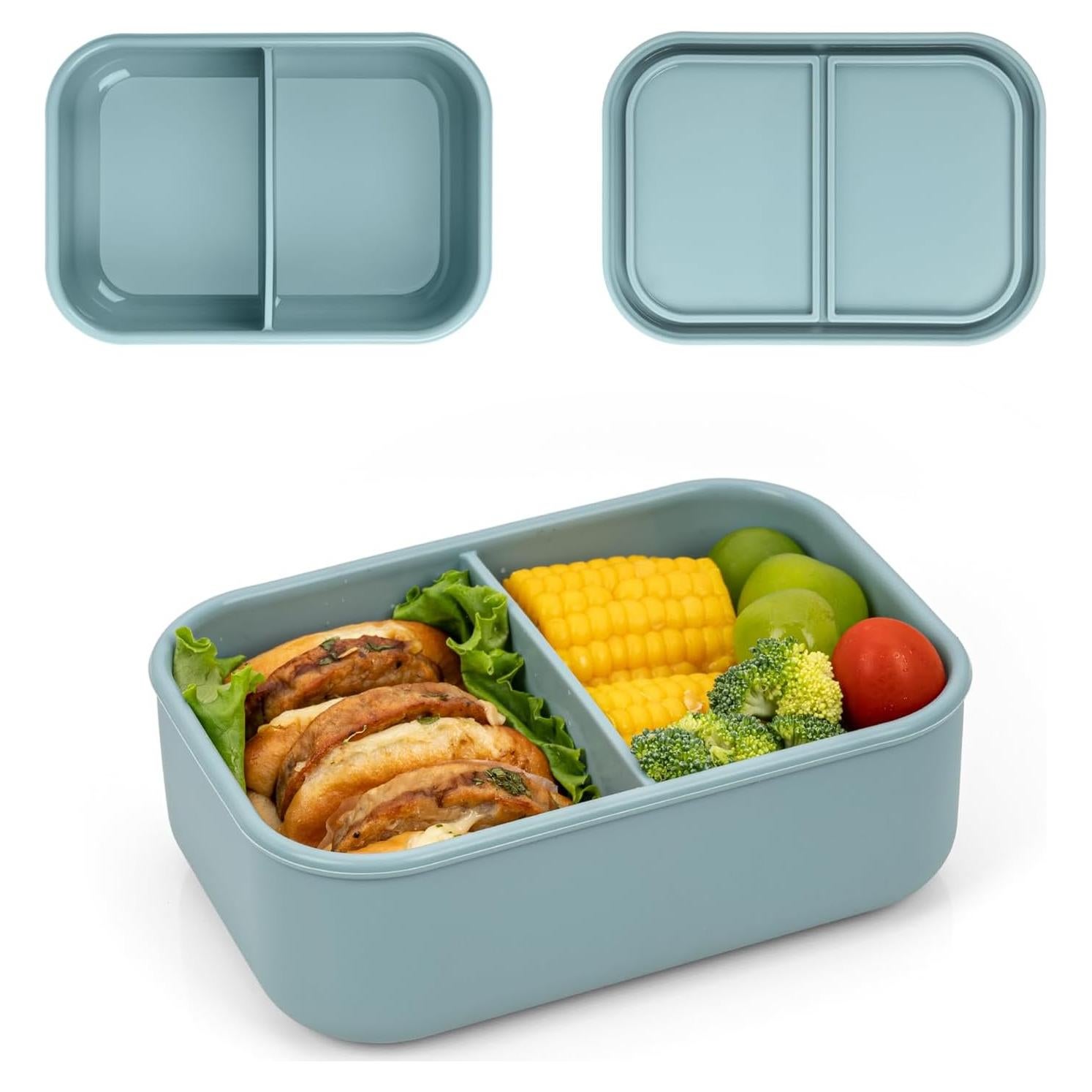 Caja Bento de Silicona Annaklin 24oz 2 Compartimentos Verde