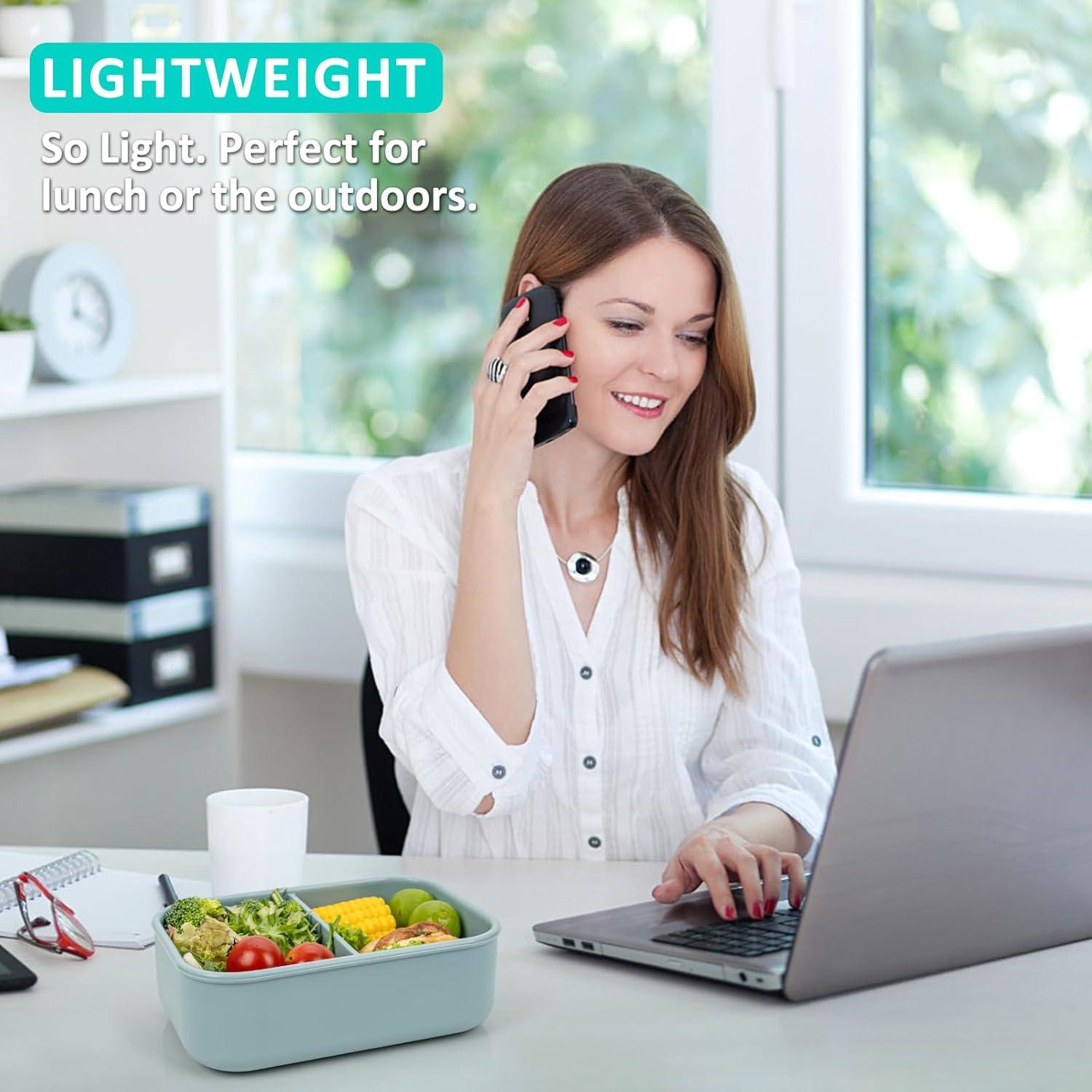 Caja Bento de Silicona Annaklin 24oz 2 Compartimentos Verde