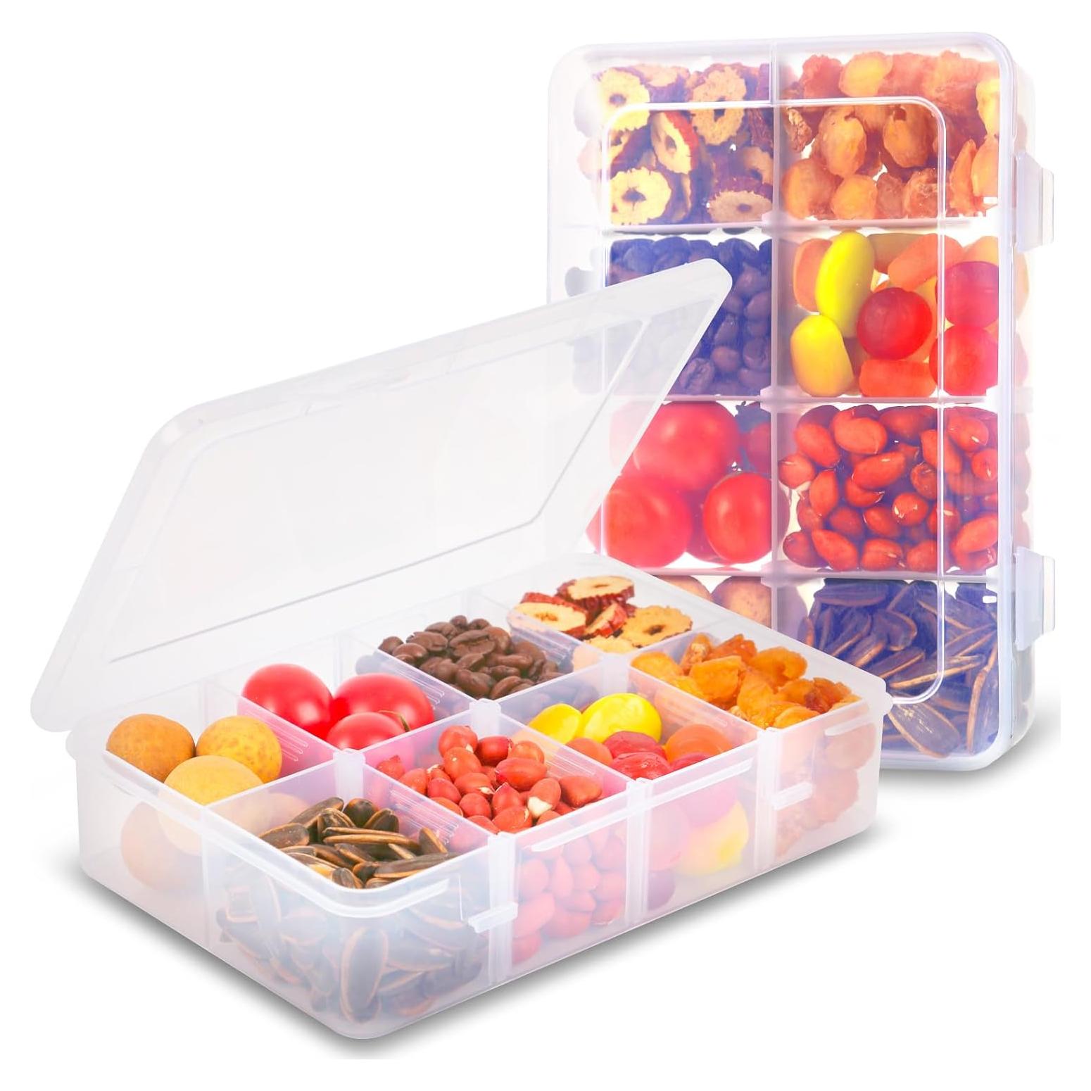 Contenedor de Snacks AQSXO 8 Compartimentos Reutilizable 284g