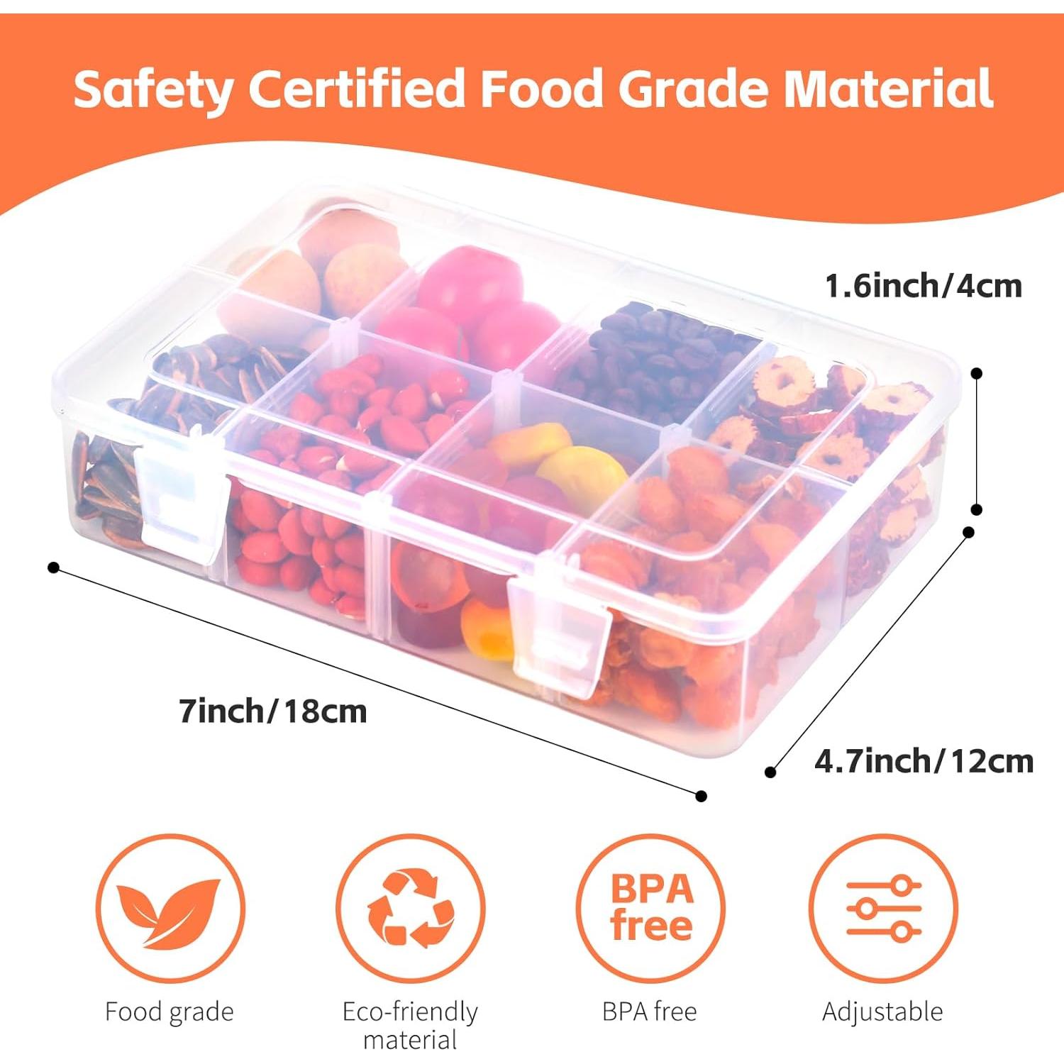 Contenedor de Snacks AQSXO 8 Compartimentos Reutilizable 284g