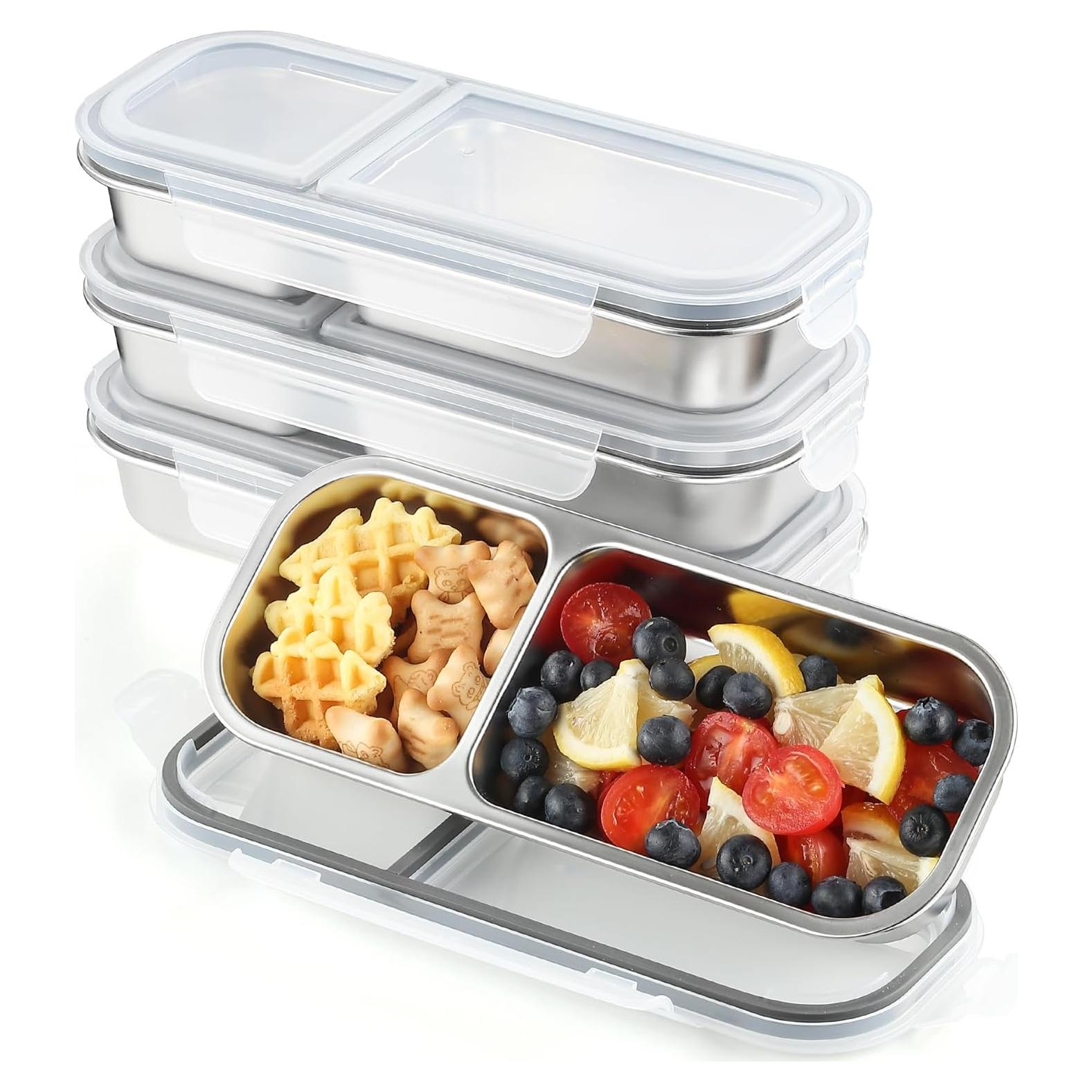 Contenedores de Aperitivos BEFOY Acero Inoxidable 4 Piezas 3 Compartimentos