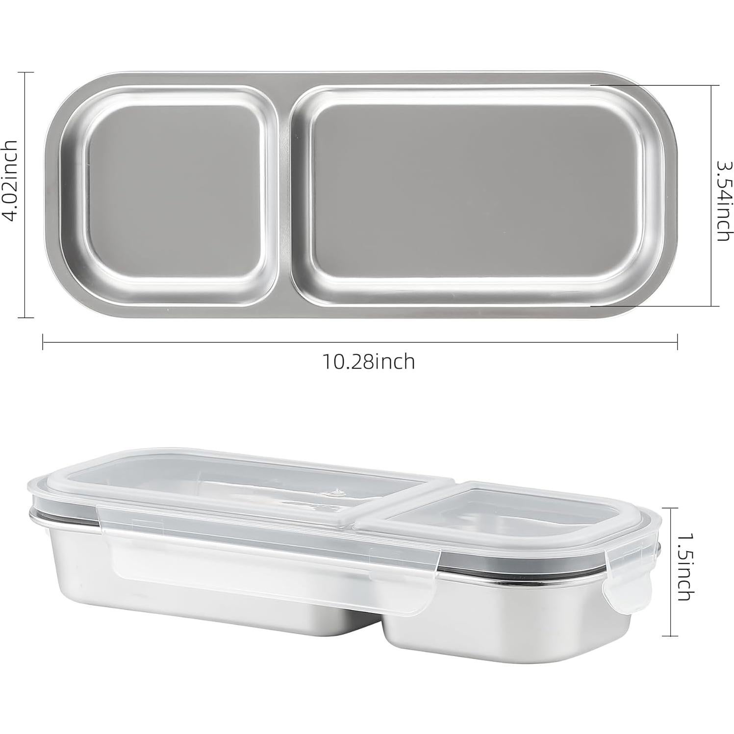 Contenedores de Aperitivos BEFOY Acero Inoxidable 4 Piezas 3 Compartimentos