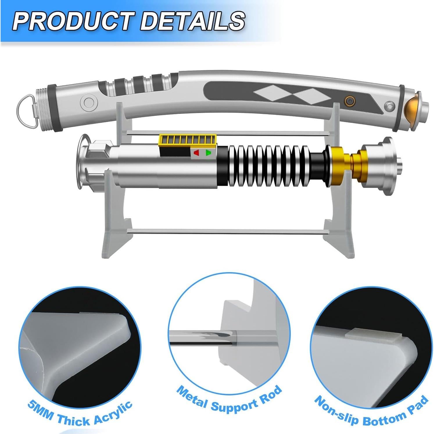 Soporte para Sable de Luz Cosmos 2 Niveles Acrílico Gris