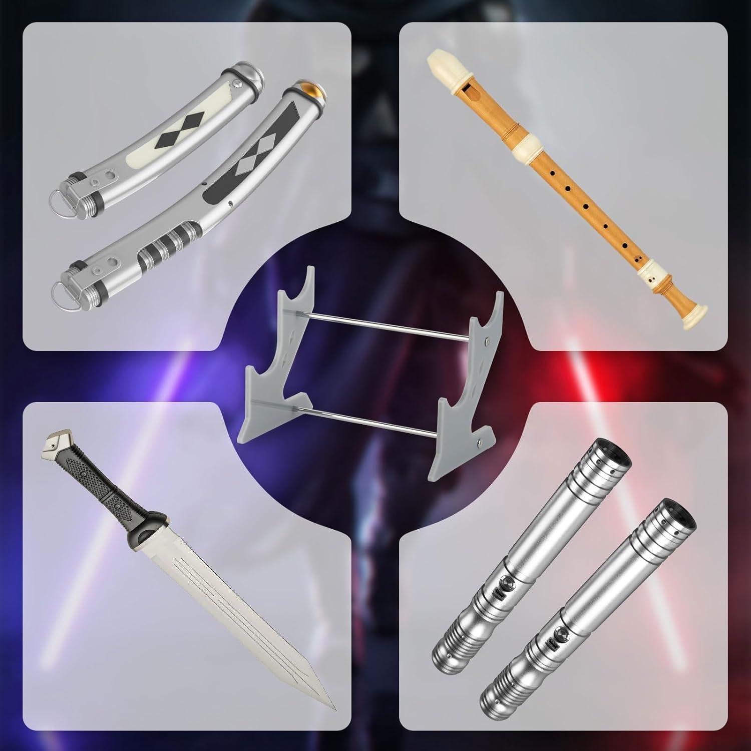 Soporte para Sable de Luz Cosmos 2 Niveles Acrílico Gris