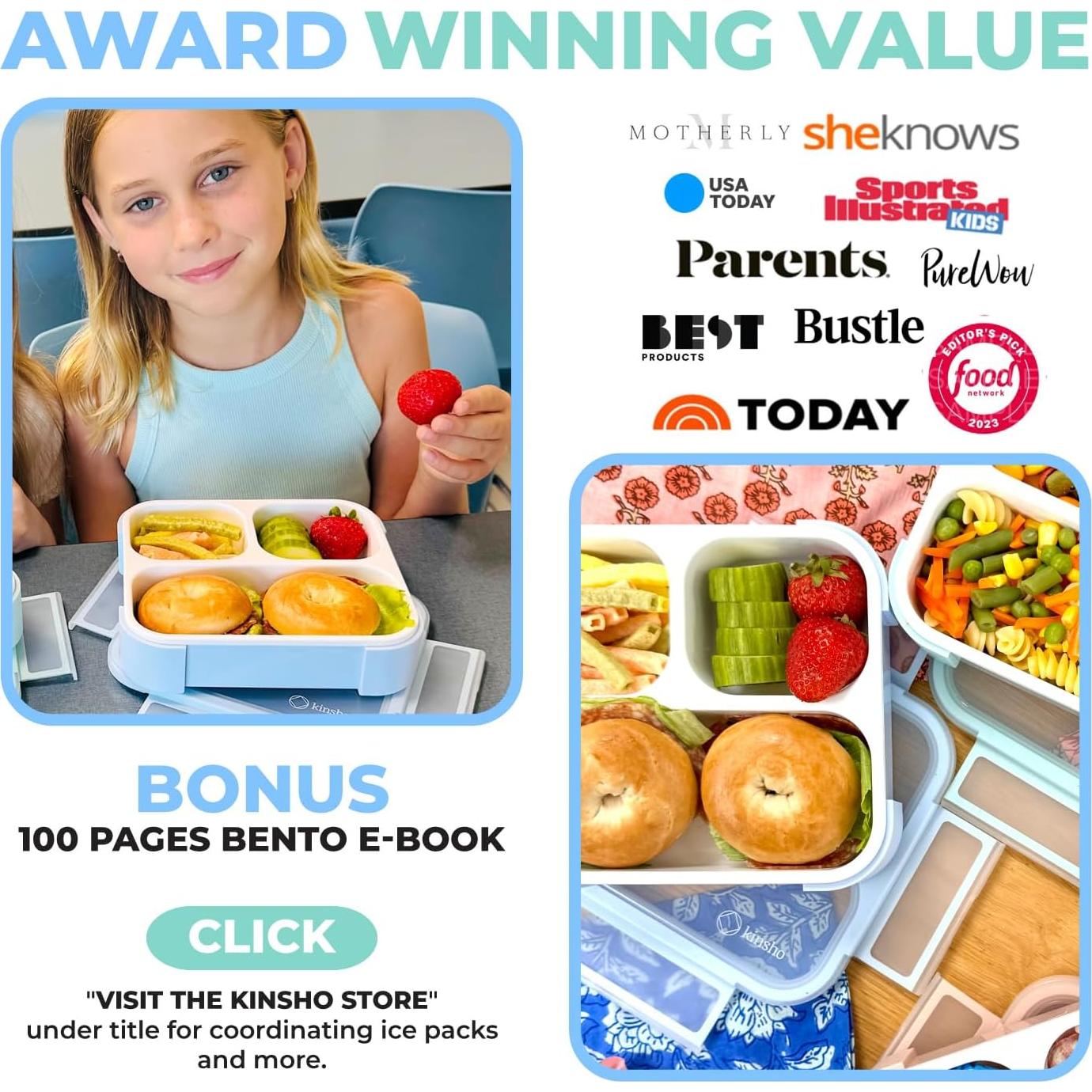 Caja Bento Mediana Kinsho a Prueba de Fugas 1000ml Niños