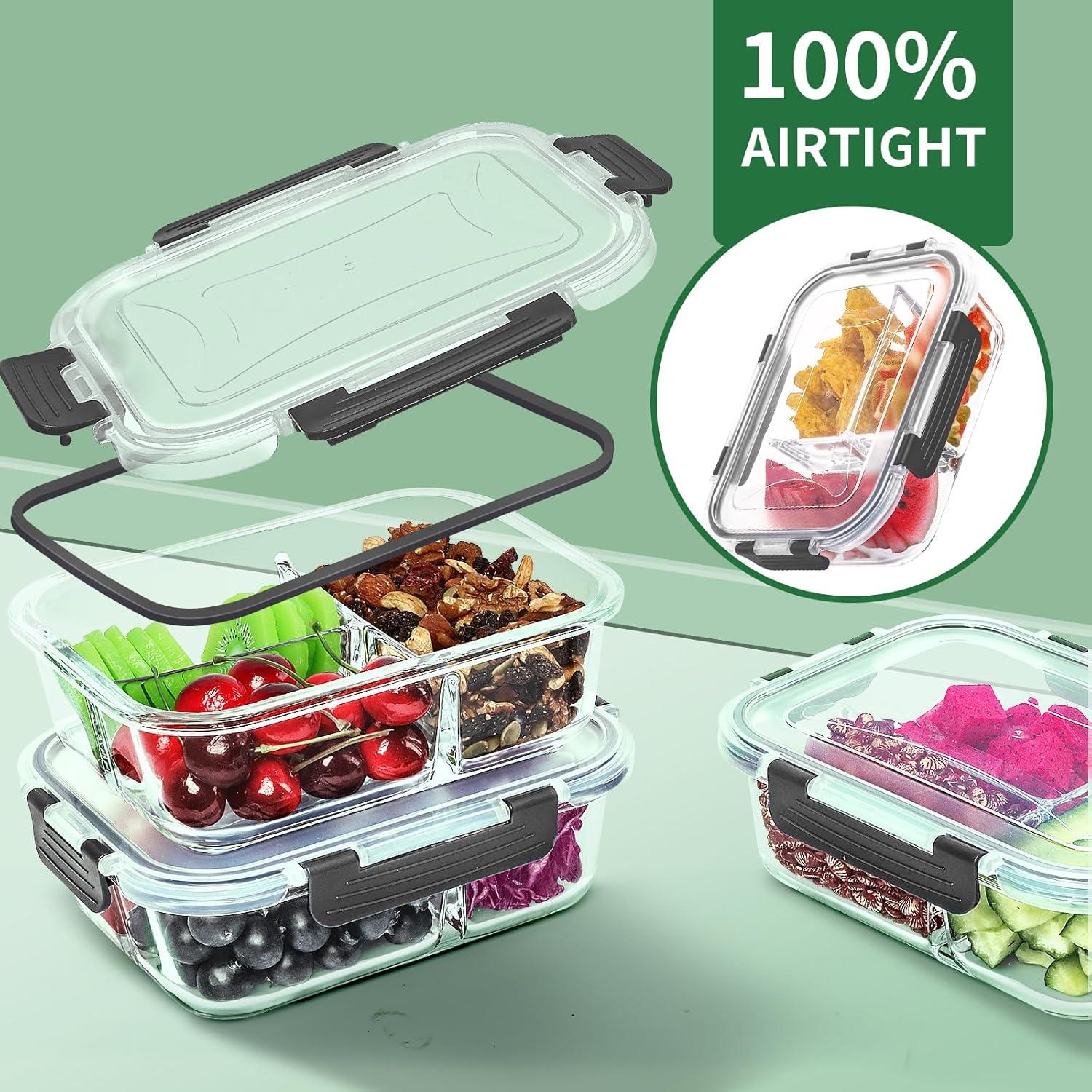 Juego de 5 Contenedores de Almacenamiento de Vidrio Skroam 1040ml