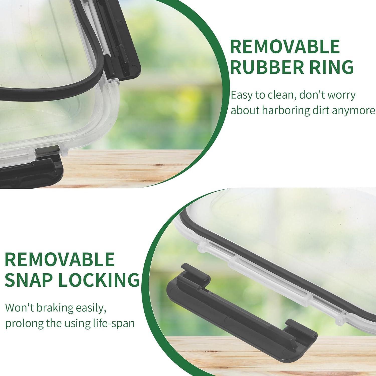 Juego de 5 Contenedores de Almacenamiento de Vidrio Skroam 1040ml