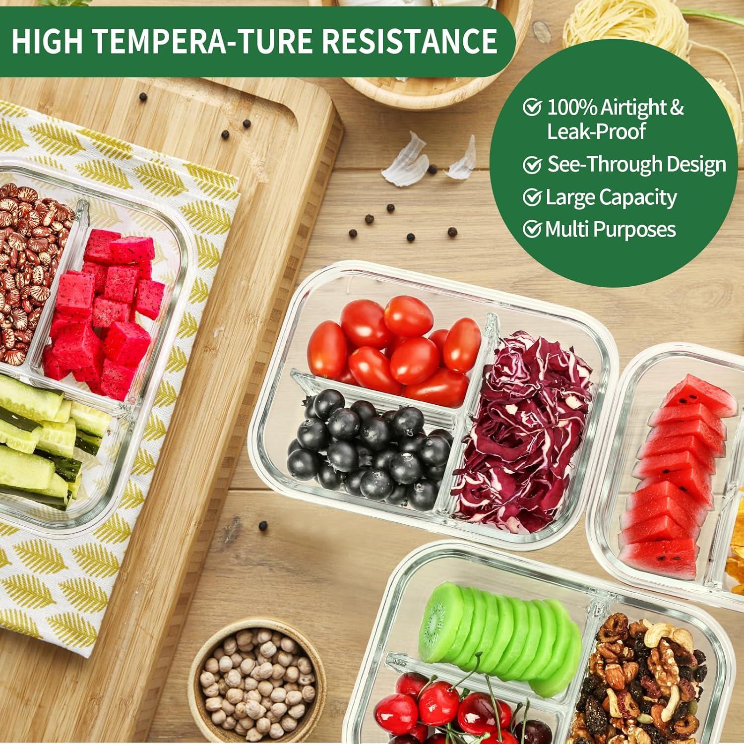 Juego de 5 Contenedores de Almacenamiento de Vidrio Skroam 1040ml