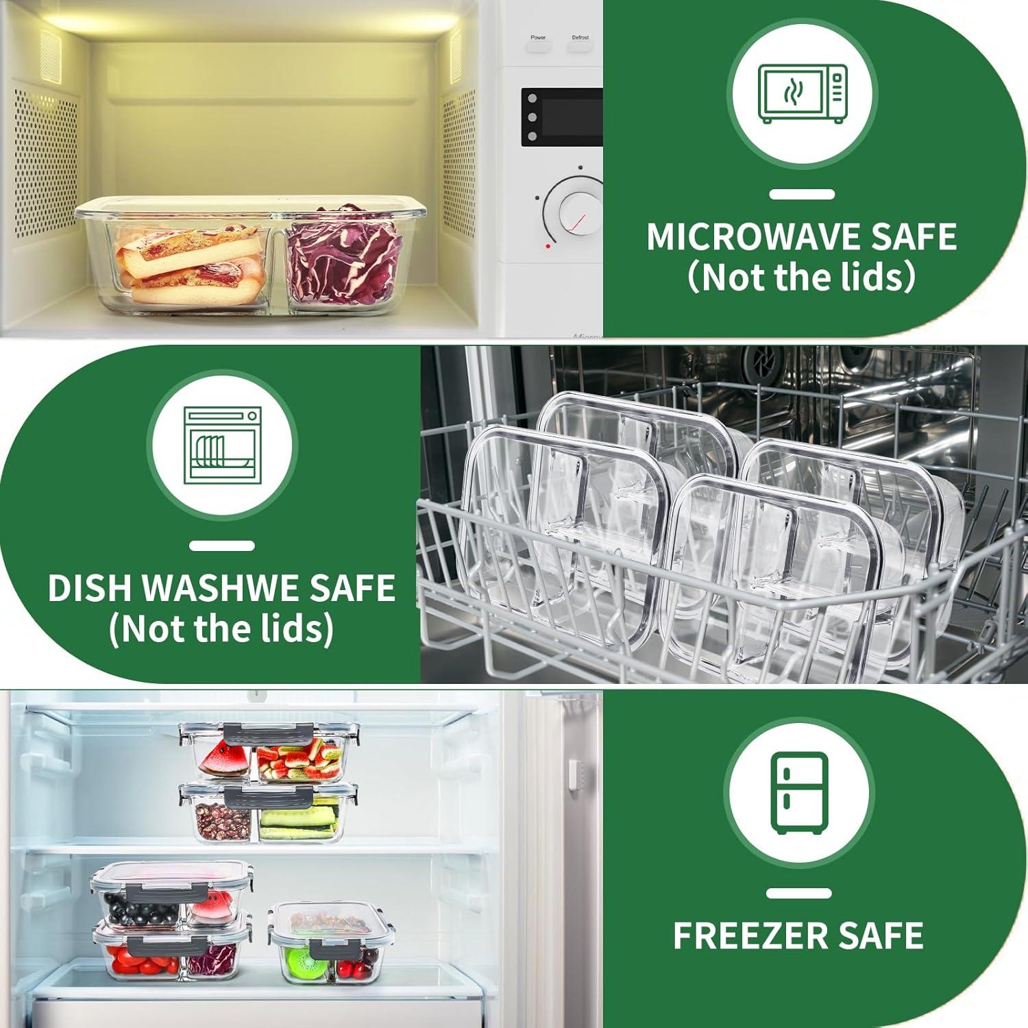 Juego de 5 Contenedores de Almacenamiento de Vidrio Skroam 1040ml