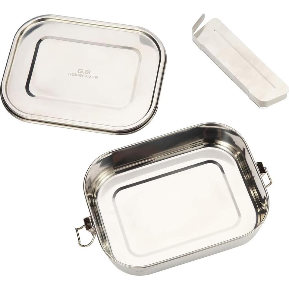 Caja de Almuerzo Acero Inoxidable G.a HOMEFAVOR 1400ml 2 Compartimentos