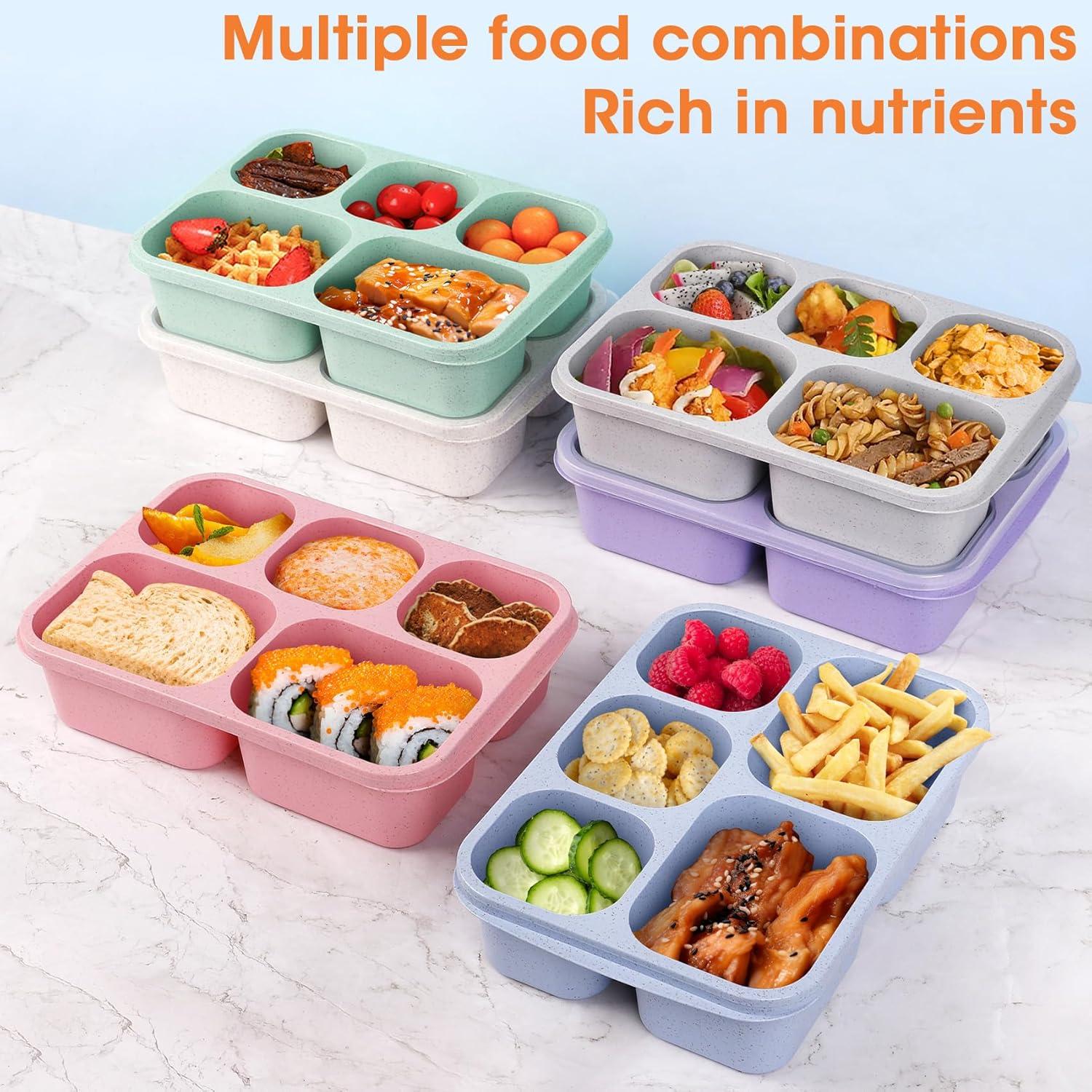 Caja Bento Korlon 6 Piezas 1000ml con 5 Compartimentos