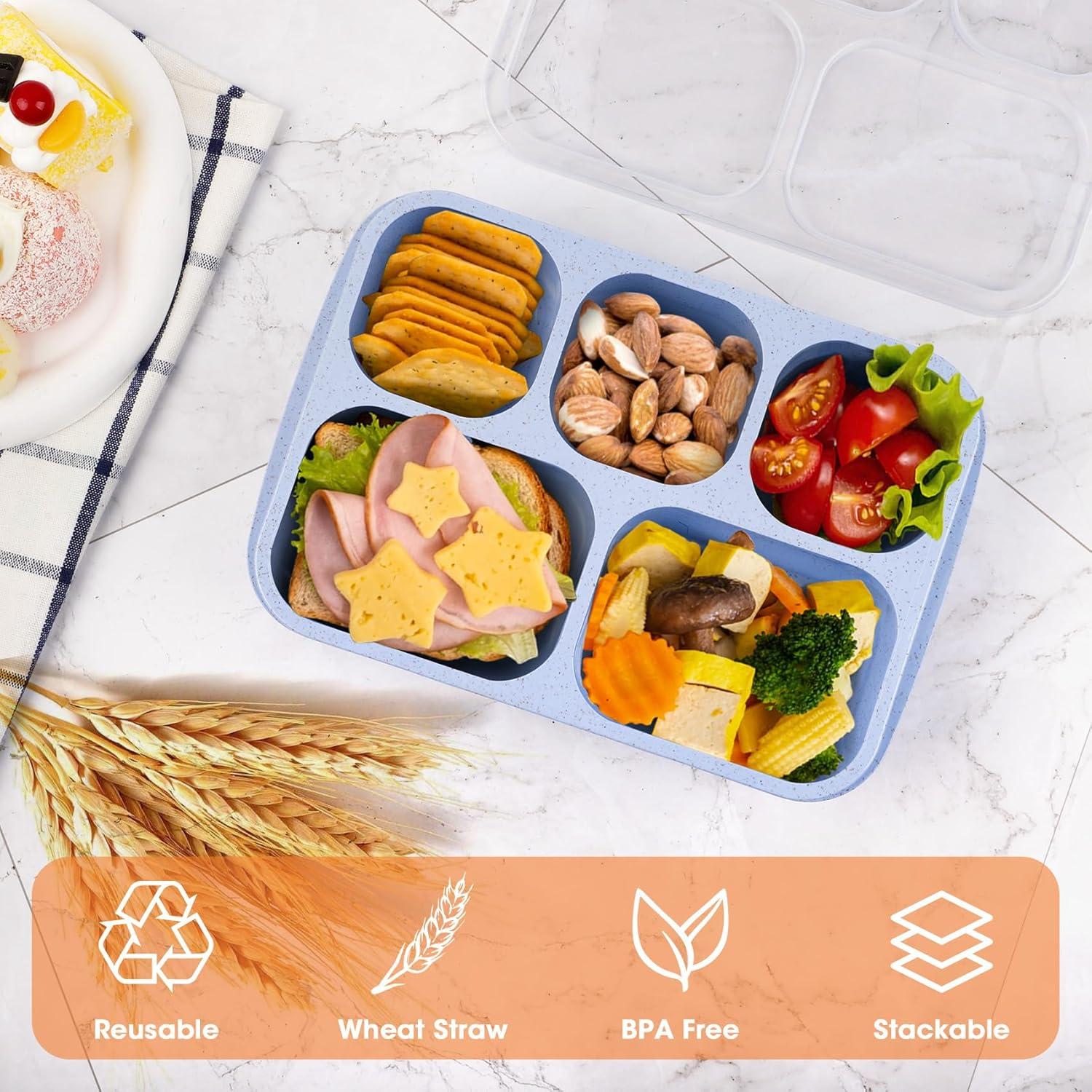 Caja Bento Korlon 6 Piezas 1000ml con 5 Compartimentos