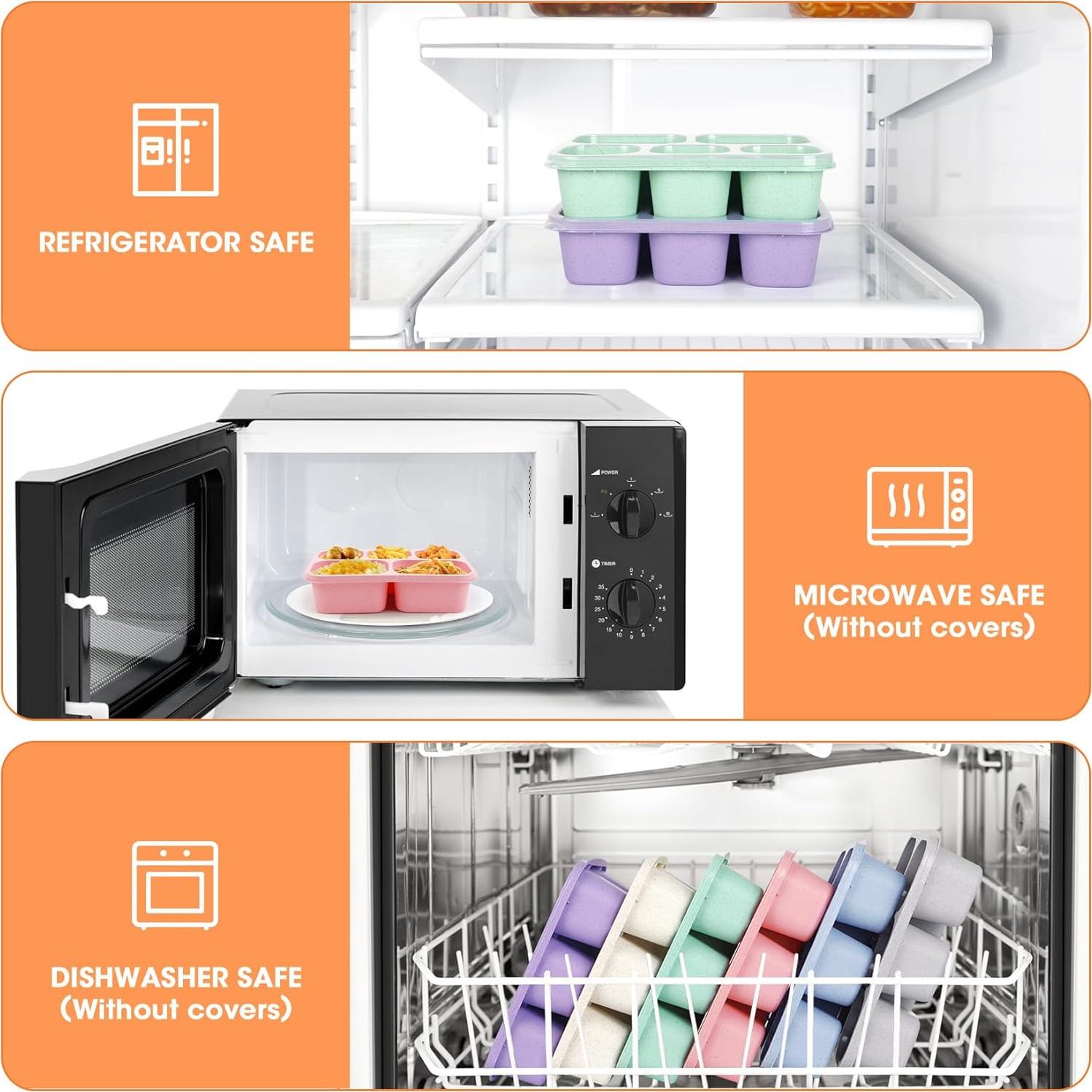 Caja Bento Korlon 6 Piezas 1000ml con 5 Compartimentos