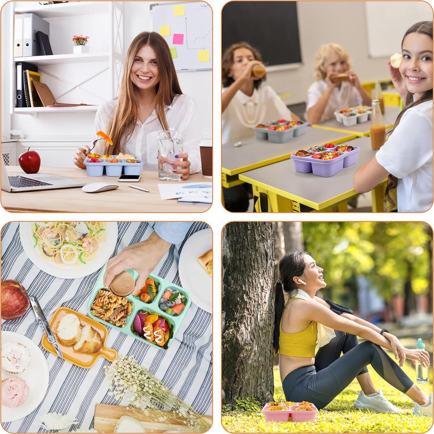 Caja Bento Korlon 6 Piezas 1000ml con 5 Compartimentos