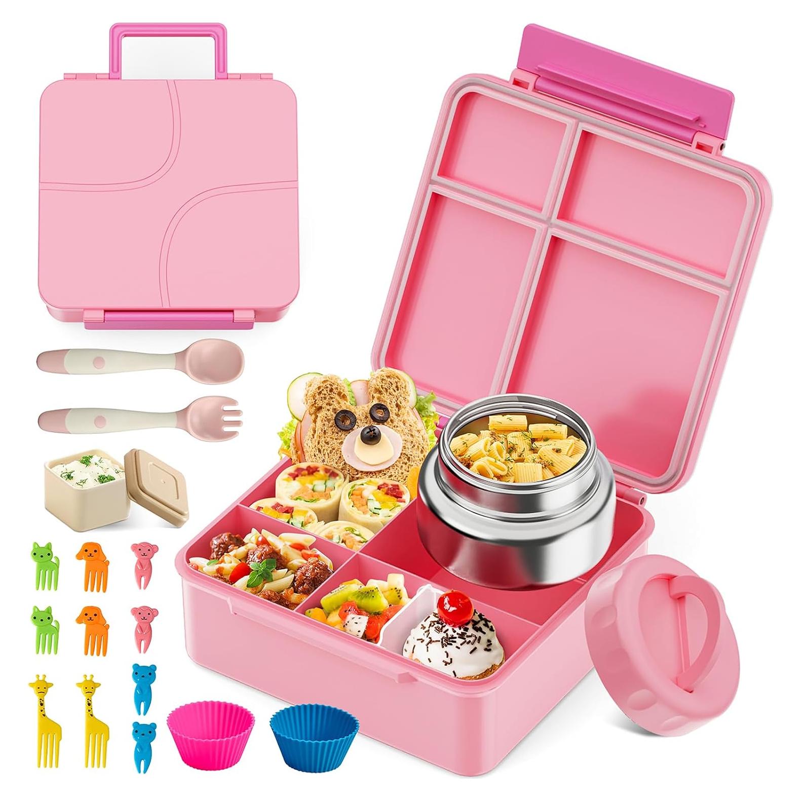 Caja de Almuerzo Bento JSLOVE Rosa 2.14L a Prueba de Fugas
