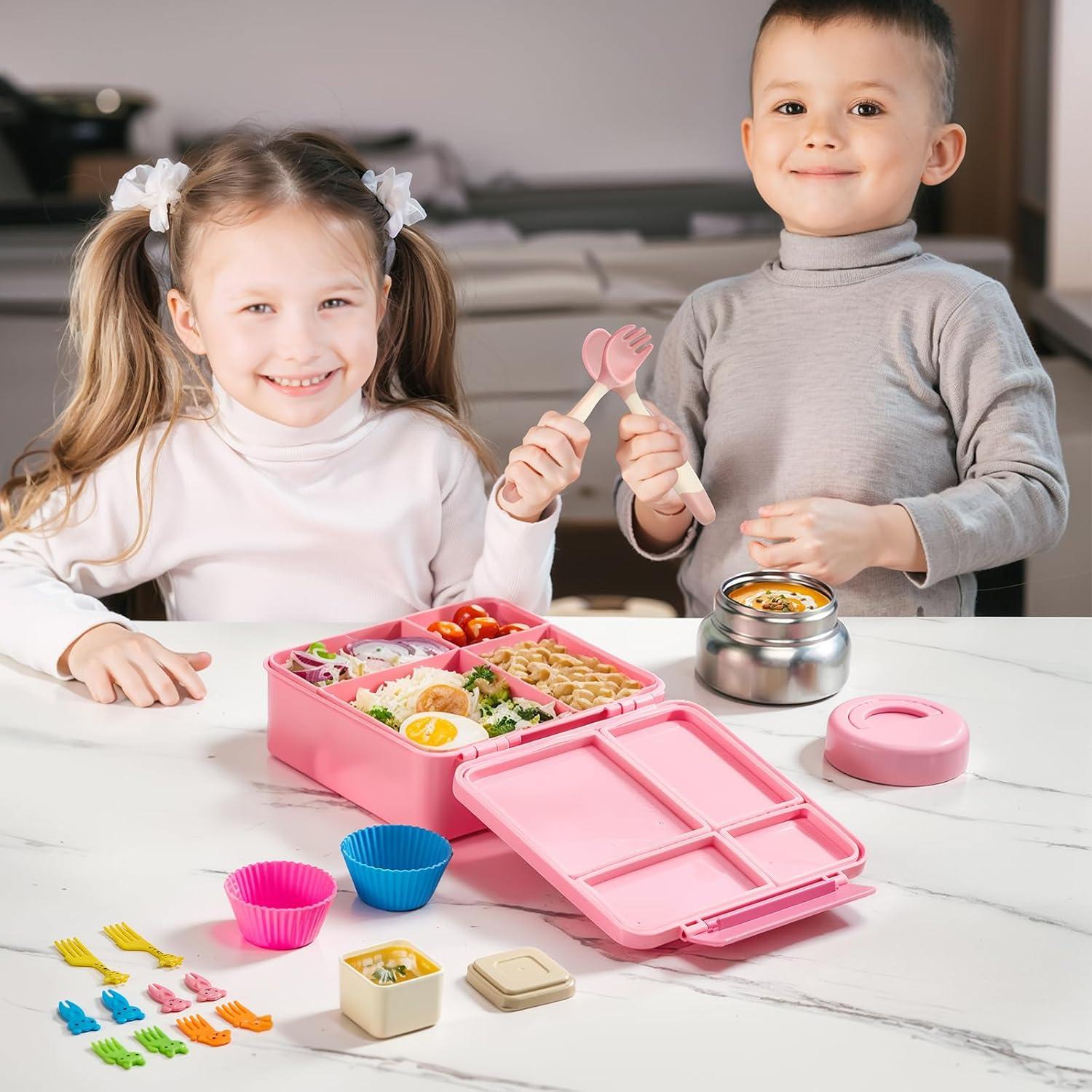 Caja de Almuerzo Bento JSLOVE Rosa 2.14L a Prueba de Fugas