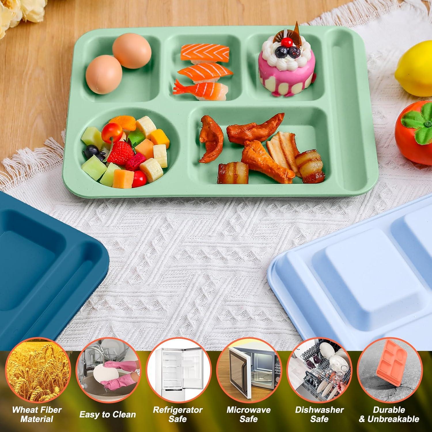 Pinkunn 8 Platos Divididos Irrompibles 36.1x26.4cm Verde