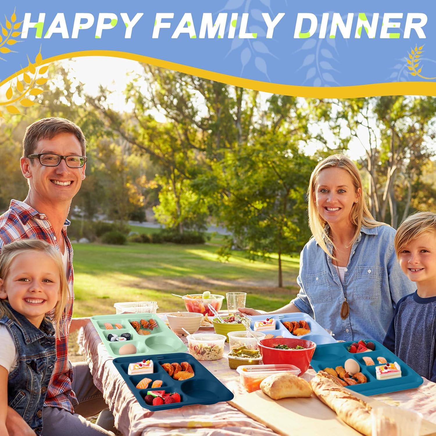 Pinkunn 8 Platos Divididos Irrompibles 36.1x26.4cm Verde