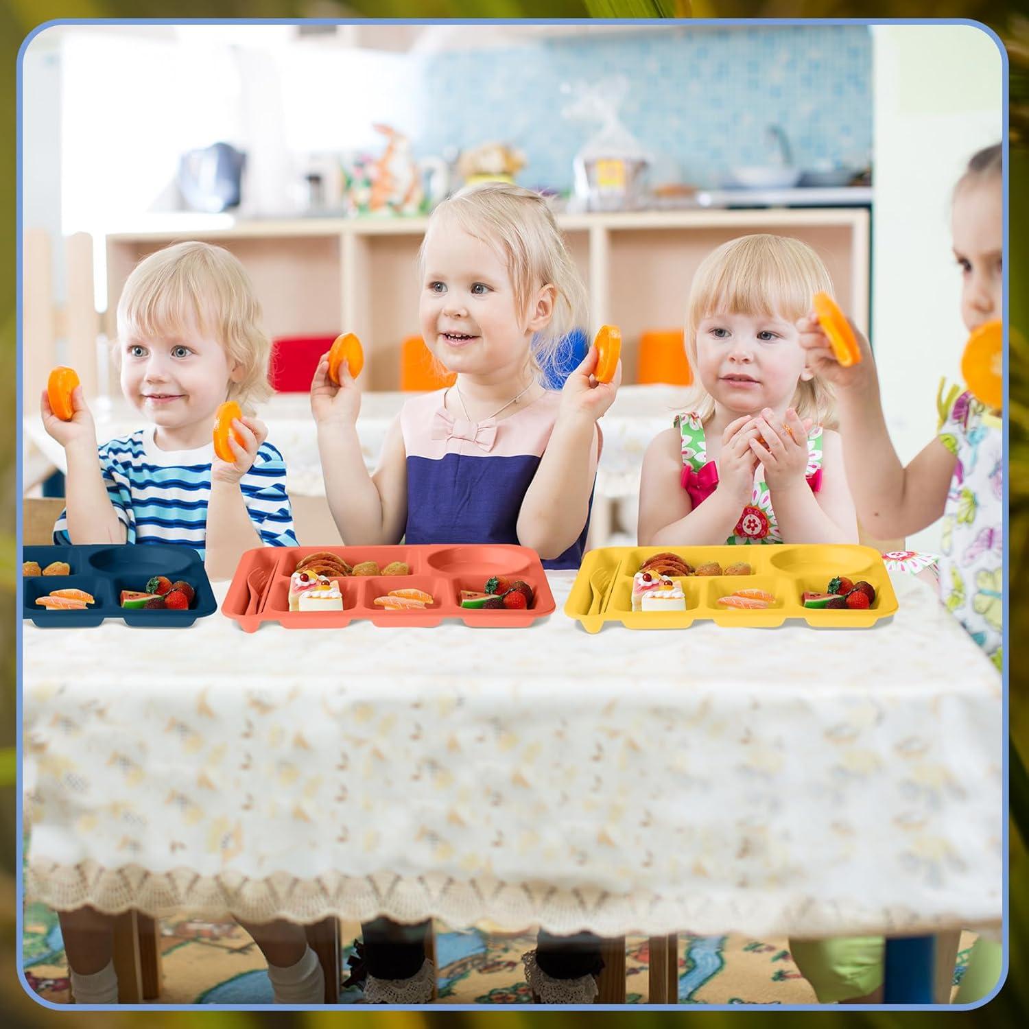 Pinkunn 8 Platos Divididos Irrompibles 36.1x26.4cm Verde