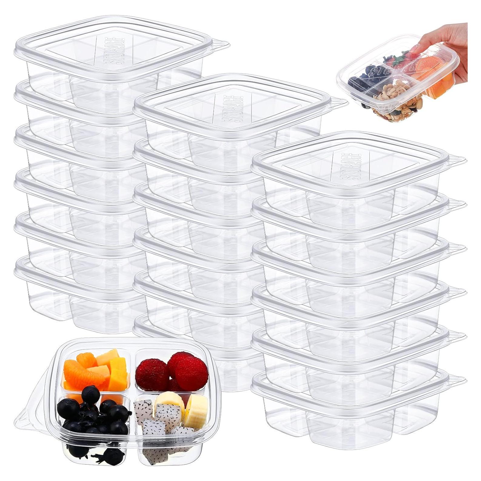 Cajas Bento Dandat 50 Pcs 4 Compartimentos Reutilizables