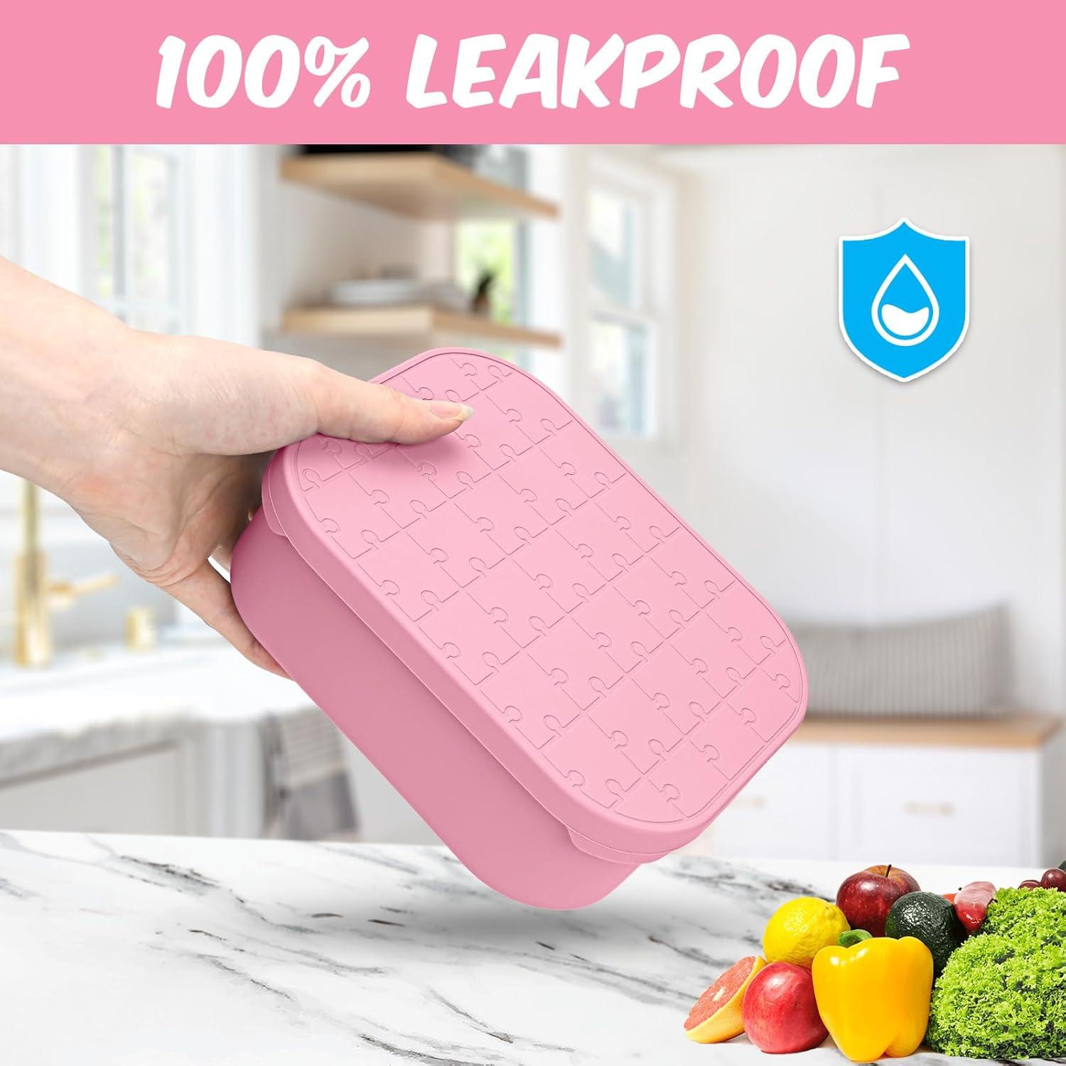 Caja de Almuerzo Bento Oyrlize Rosa Acero Inoxidable 3 Compartimentos