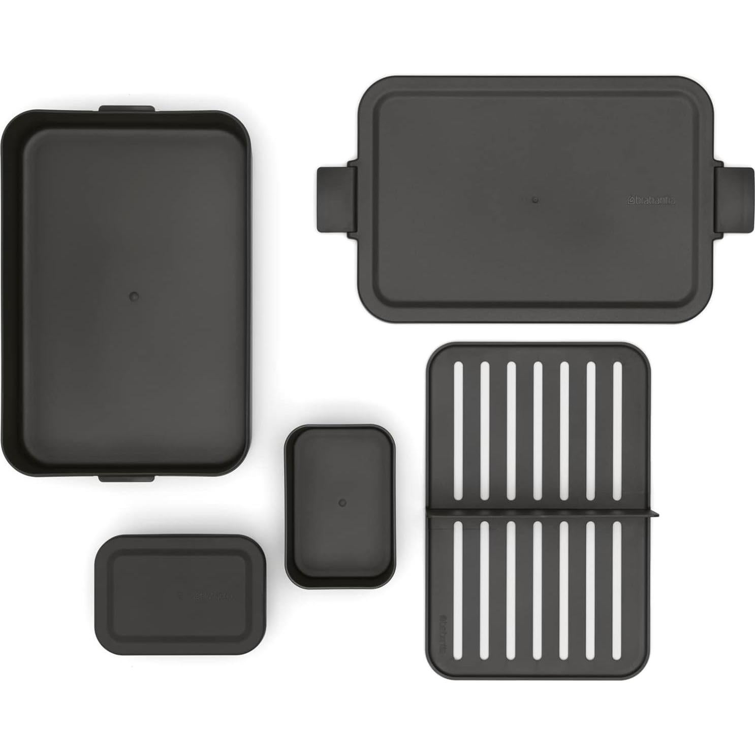 Caja de Almuerzo Bento Brabantia 2 Compartimentos Gris Oscuro