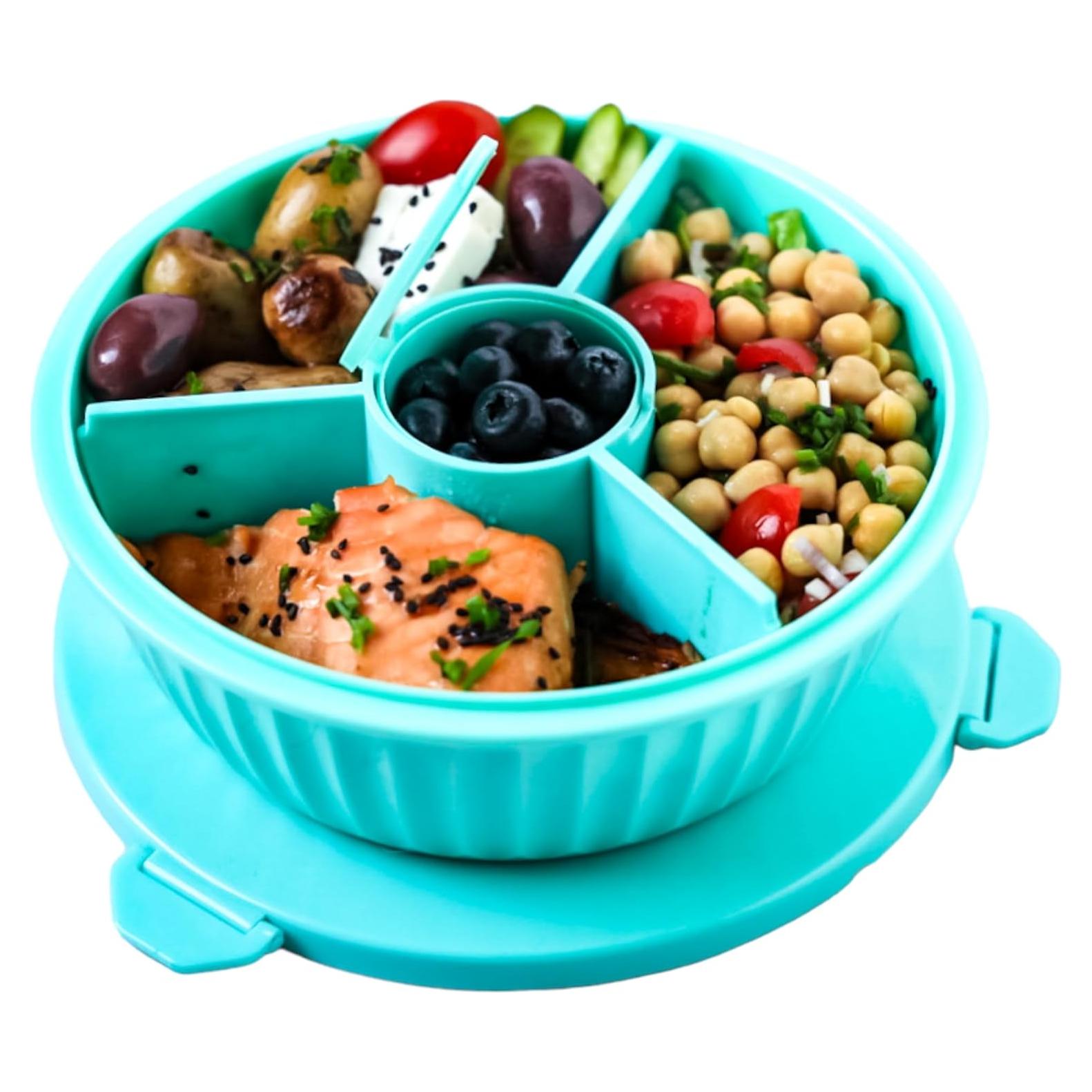 Yumbox Tazón de Ensalada a Prueba de Fugas 4.2 Tazas Aqua