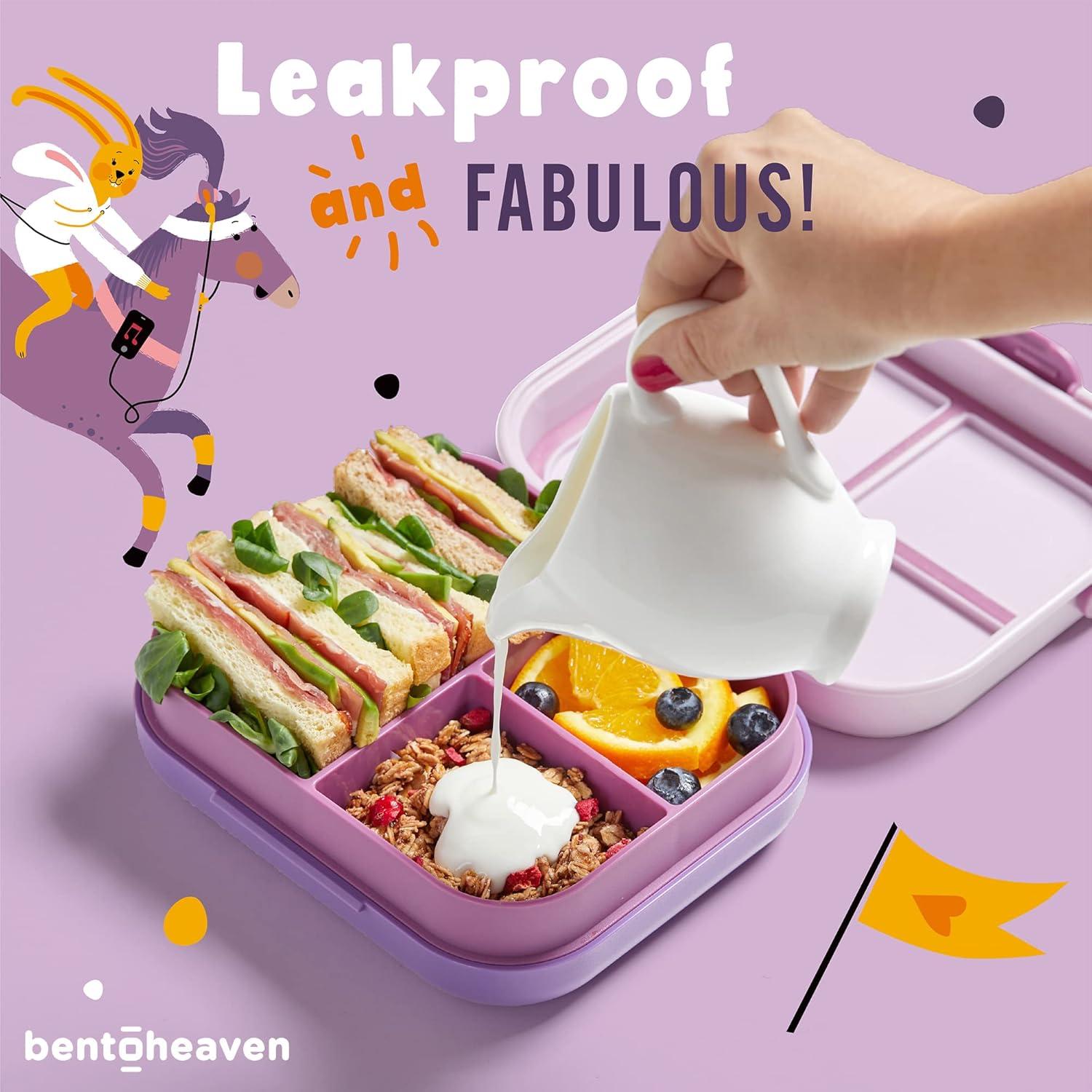 Caja Bento para Niños Bentoheaven 900ml a Prueba de Fugas Malva