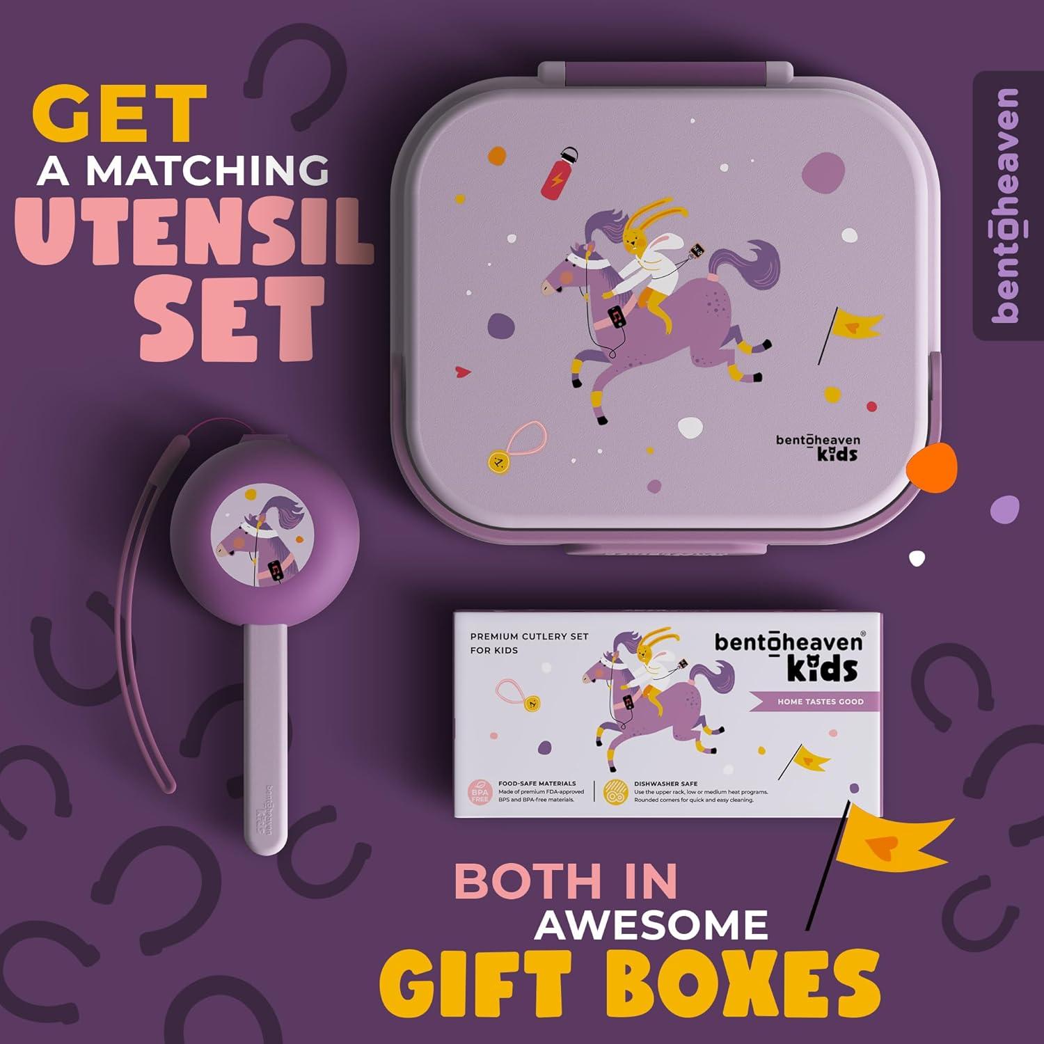 Caja Bento para Niños Bentoheaven 900ml a Prueba de Fugas Malva