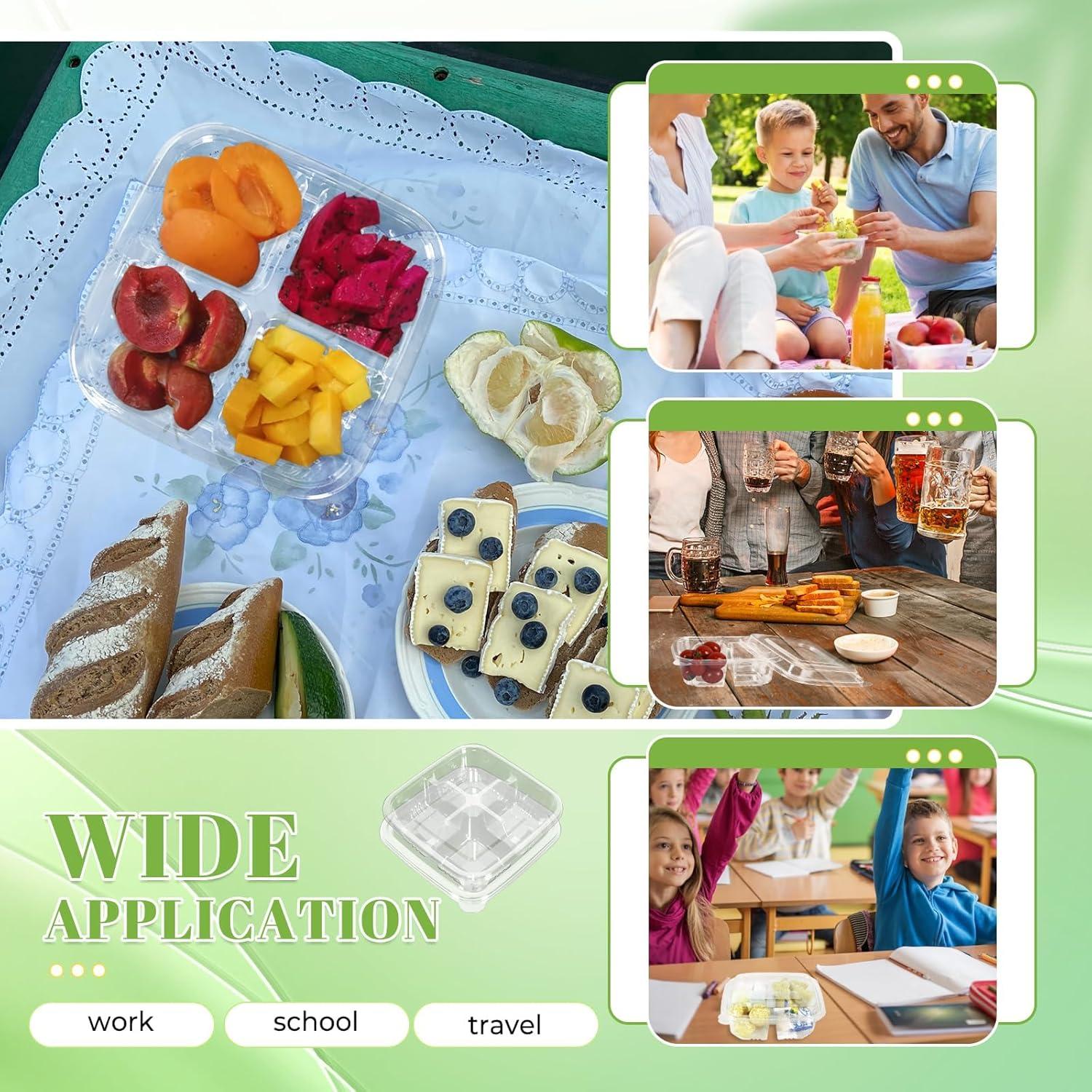 Paquete de 40 Contenedores de Comida Bento ISUSSER 16x16 cm